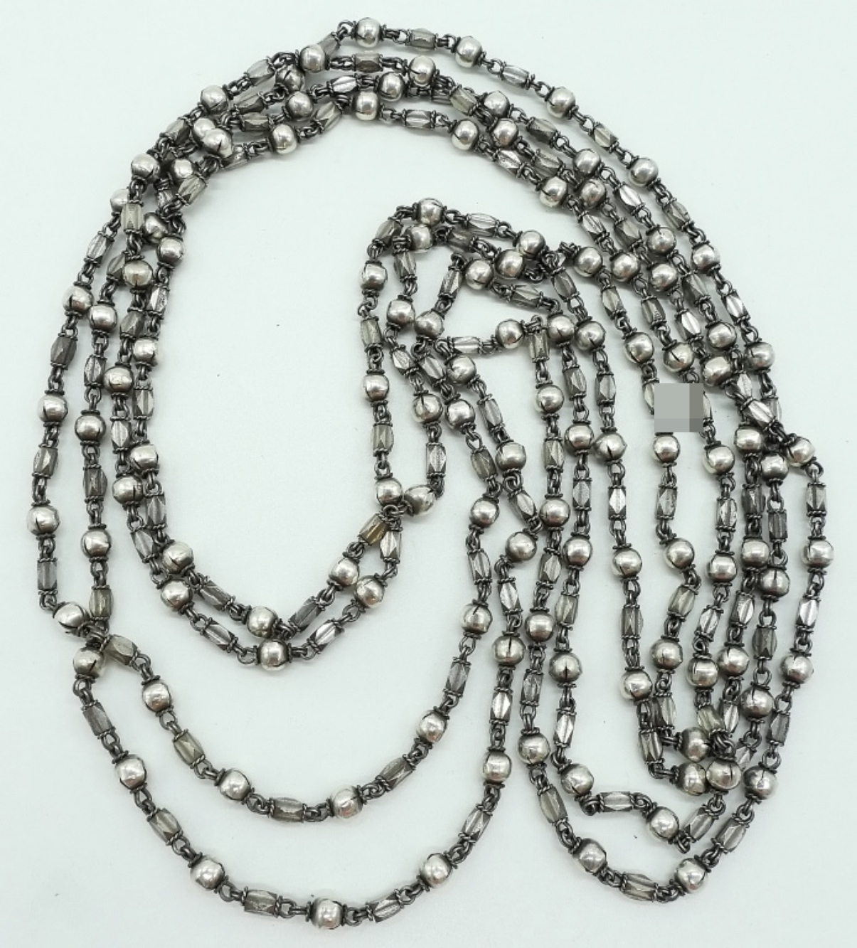 900 Silver, Ball & Tube Chain Necklace