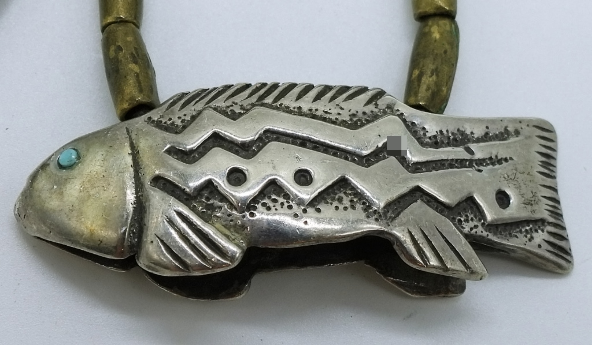 Sterling Fish Pendant Bolo Necklace