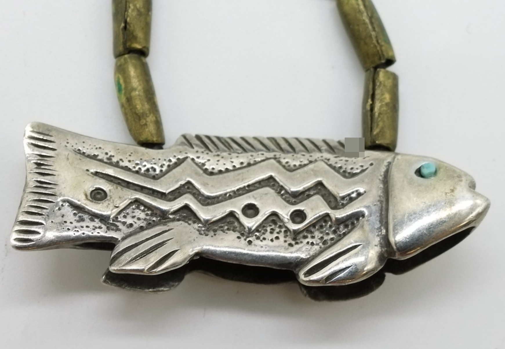 Sterling Fish Pendant Bolo Necklace