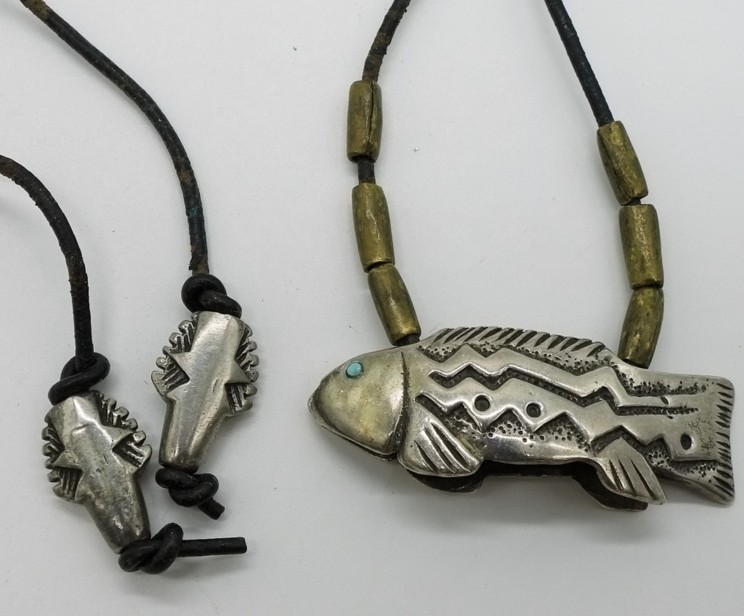 Sterling Fish Pendant Bolo Necklace