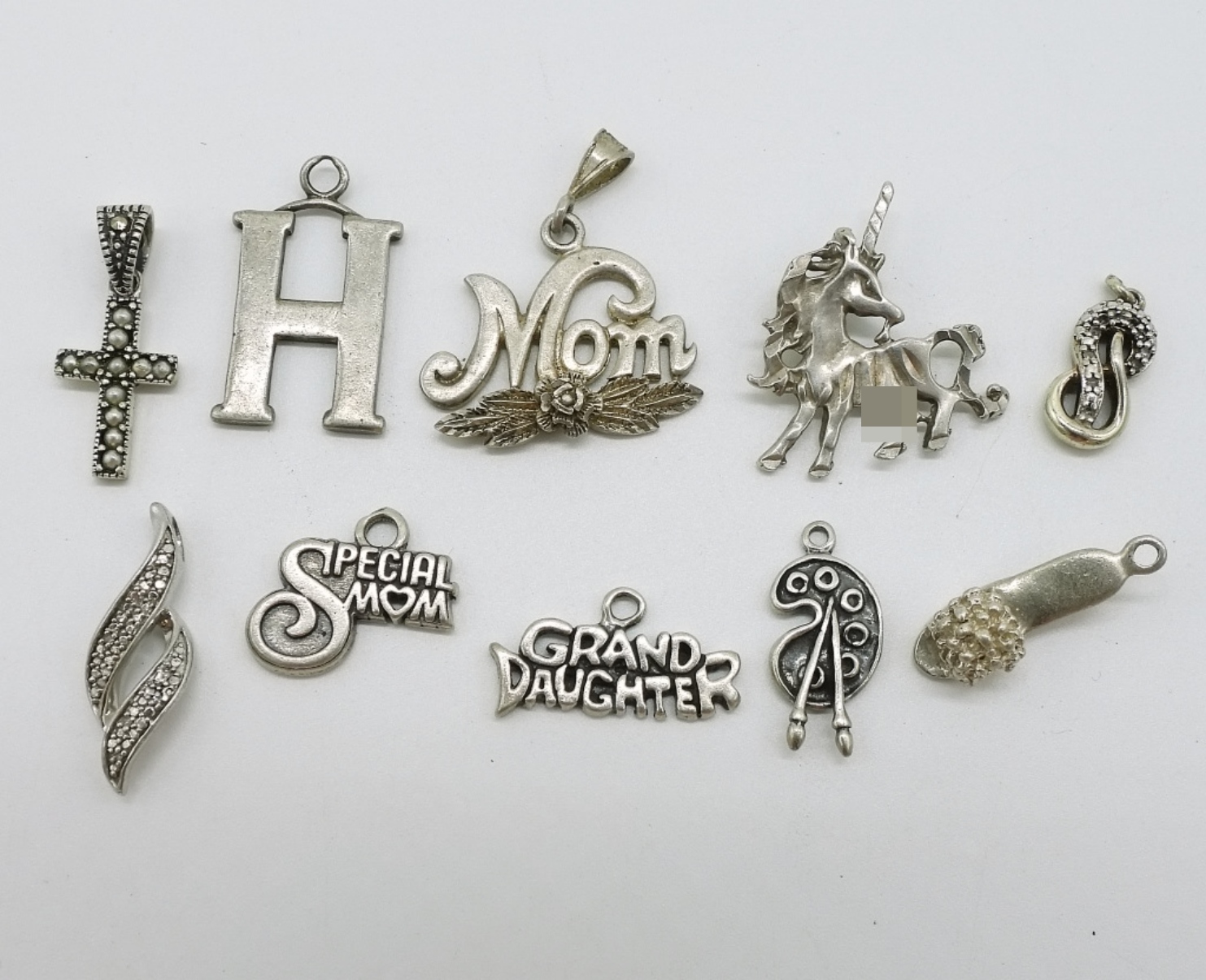 10 Sterling Pendants & Charms