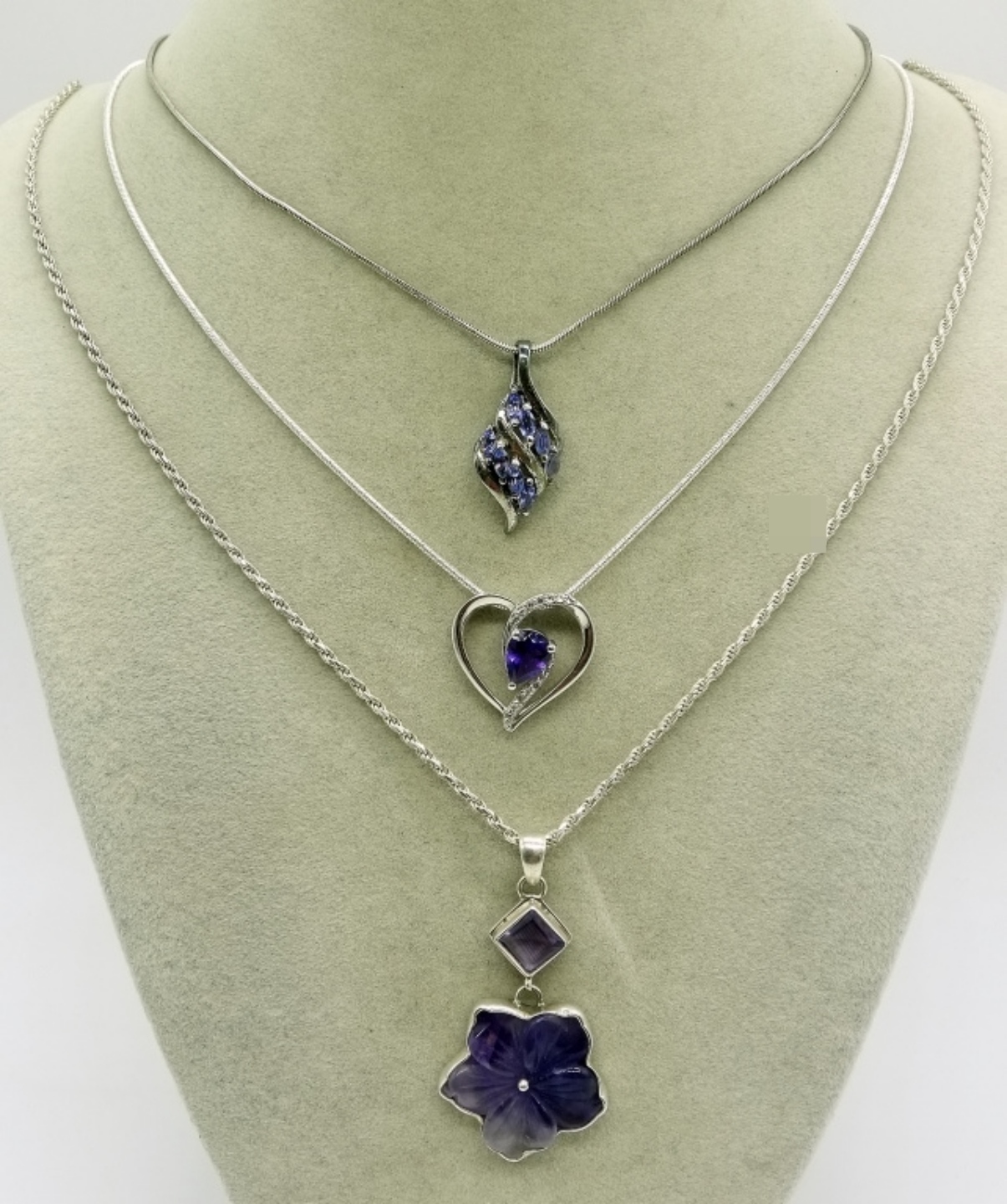 Amethyst & Jade 925 Necklaces