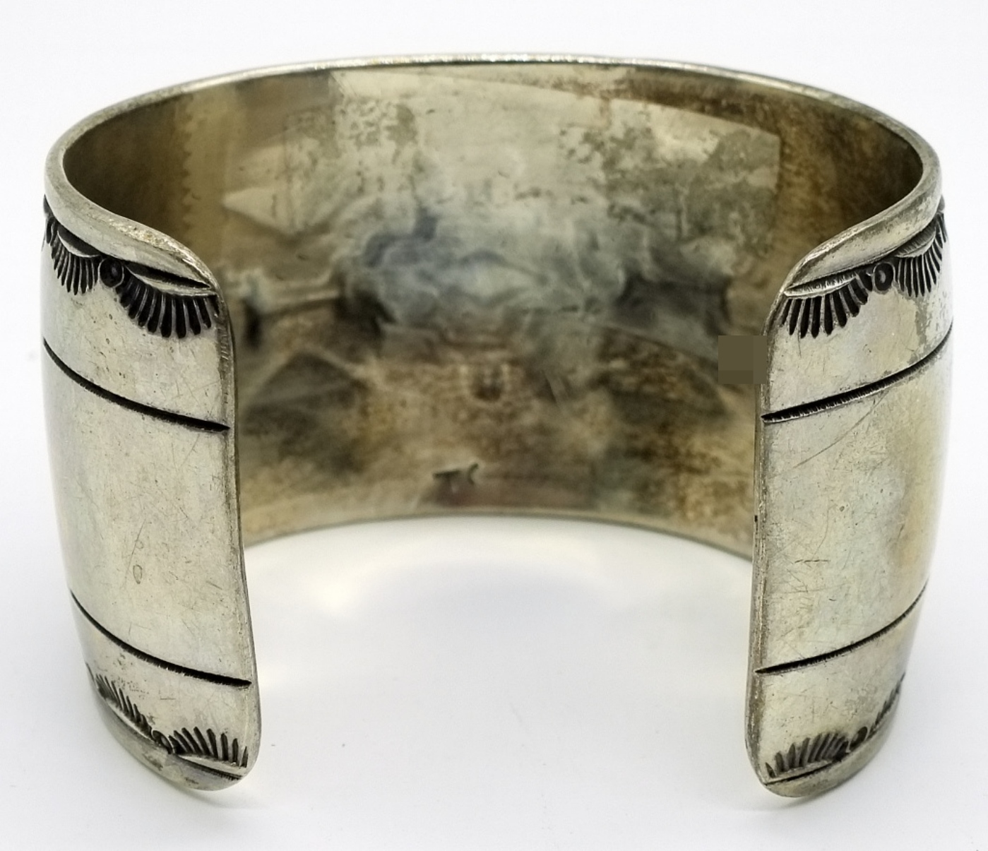 Vintage Turquoise Inlay 925 Cuff Bracelet