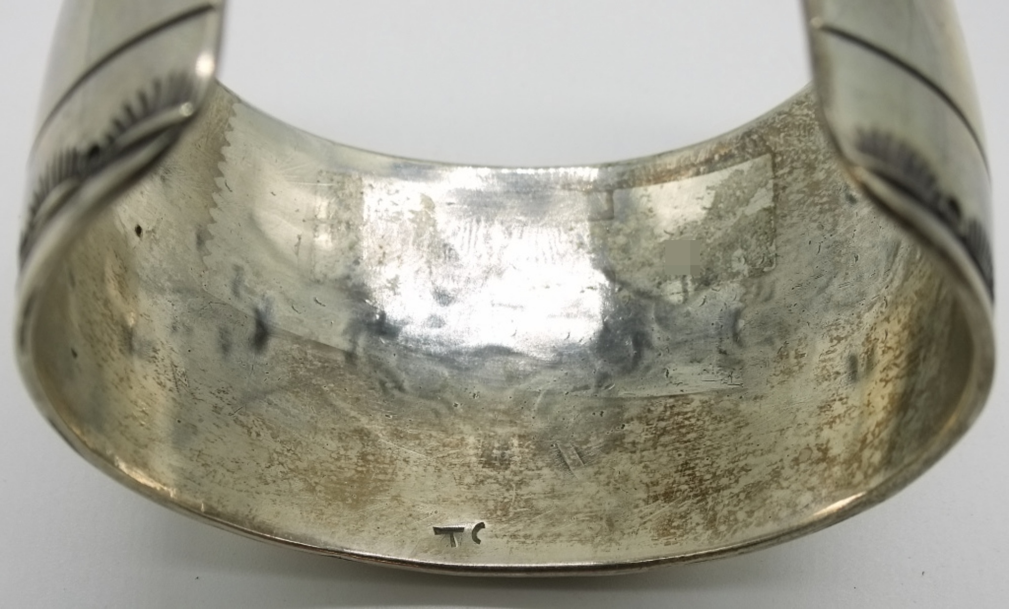 Vintage Turquoise Inlay 925 Cuff Bracelet