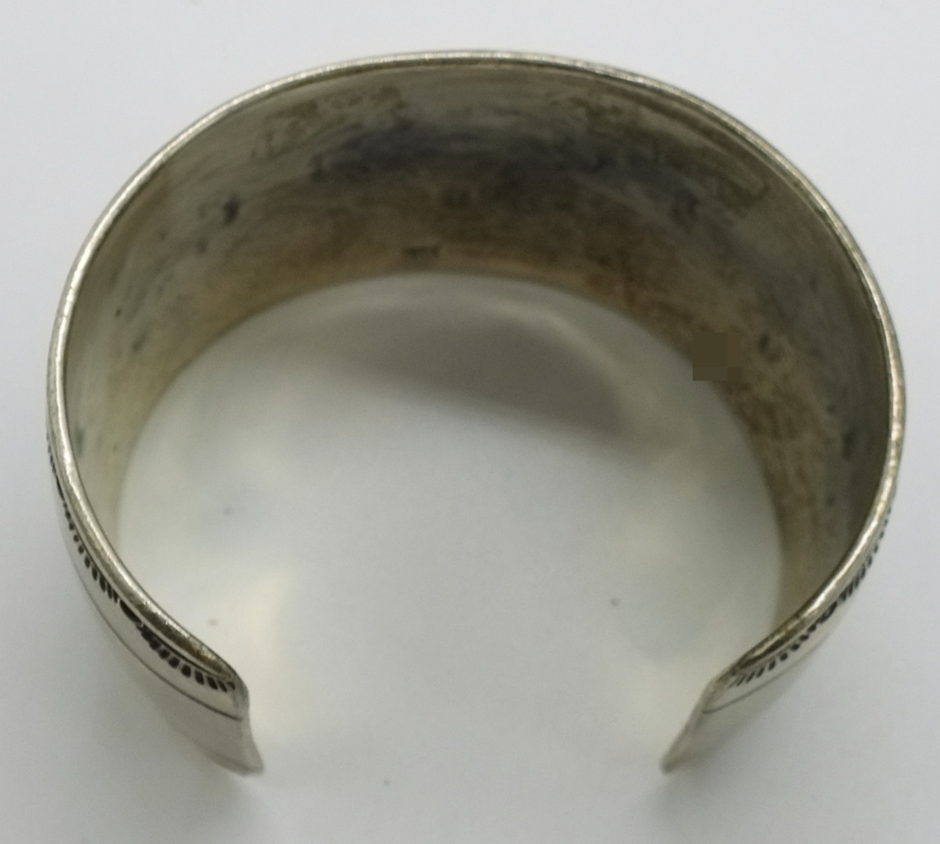 Vintage Turquoise Inlay 925 Cuff Bracelet