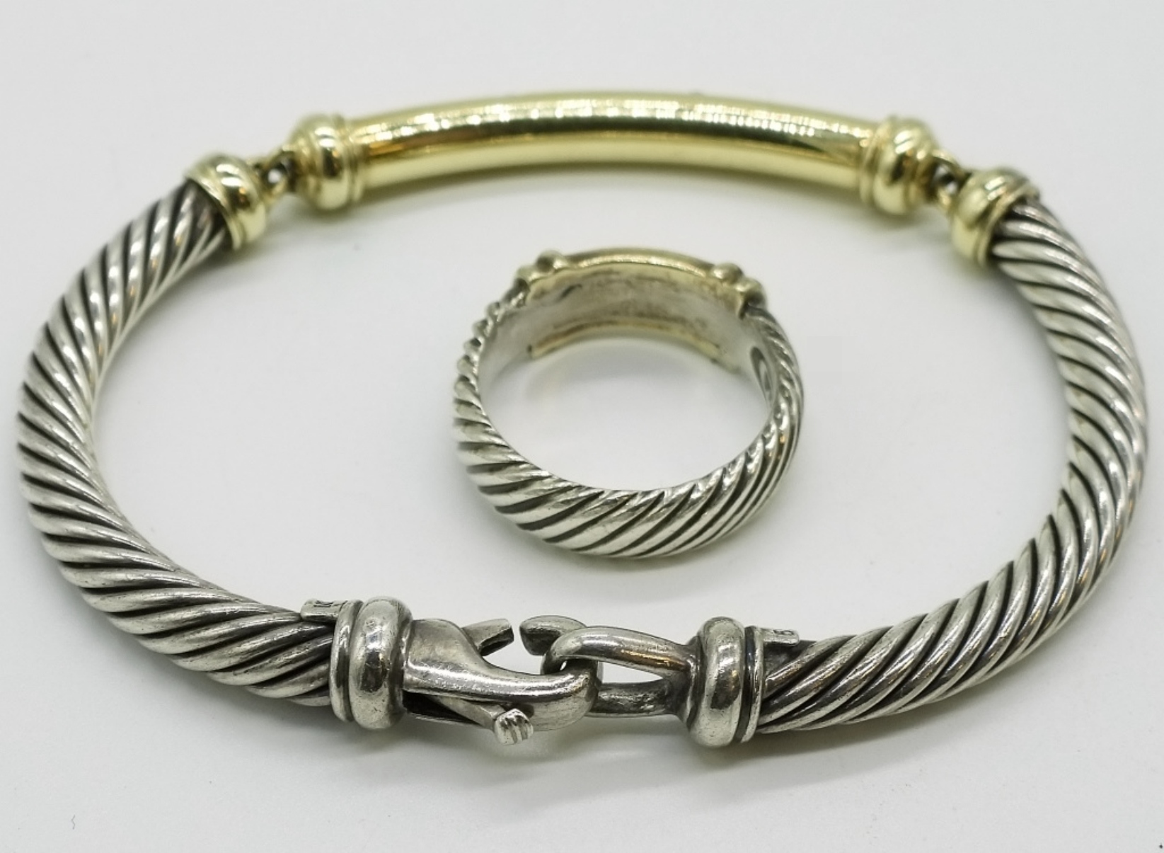 David Yurman Sterling, 14K Bracelet & Ring