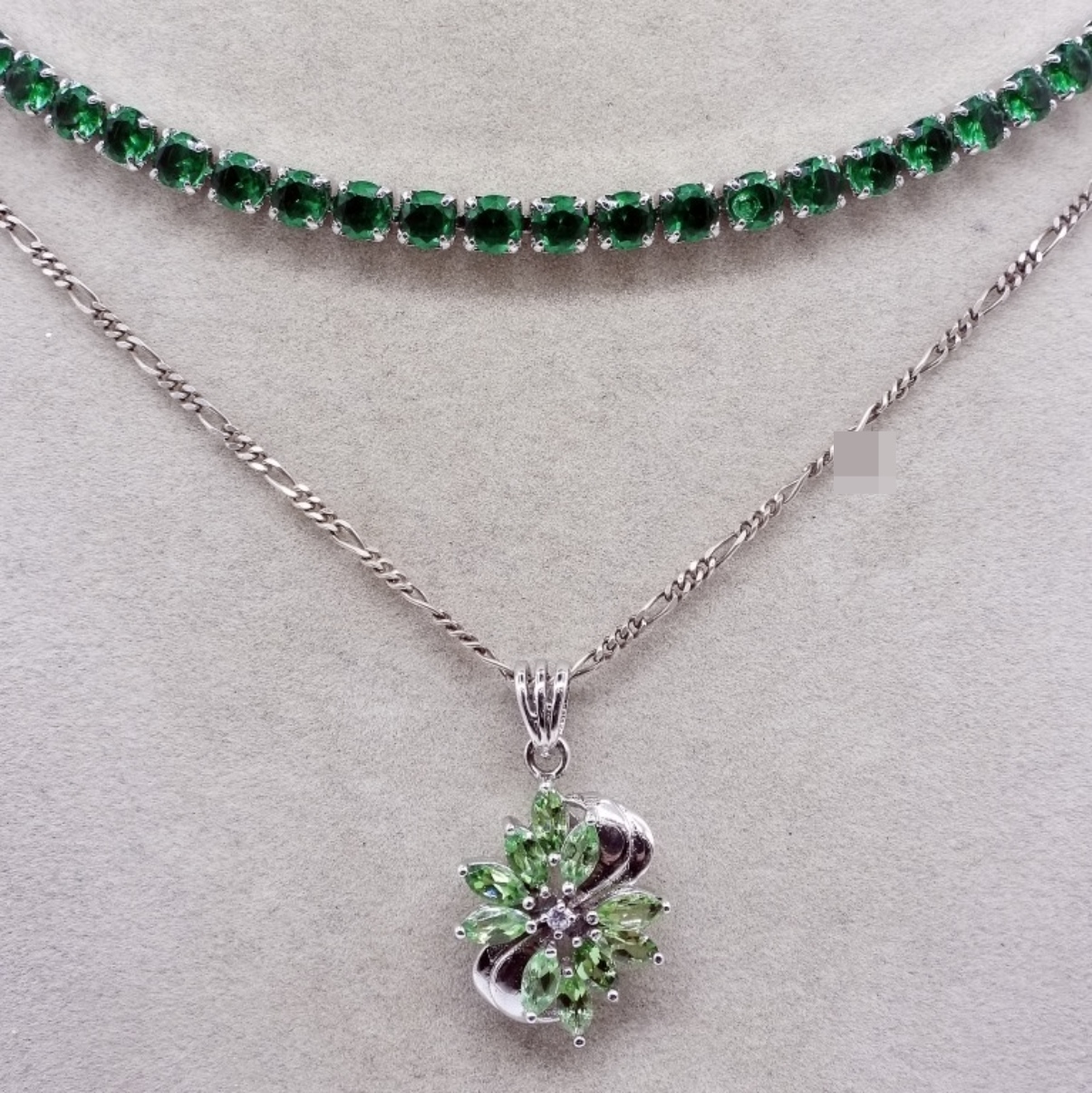 Sterling Green Stone Jewelry Lot, 6 Pieces