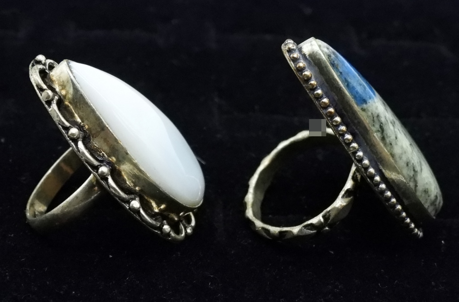 Sterling K2 and Jasper Statement Rings