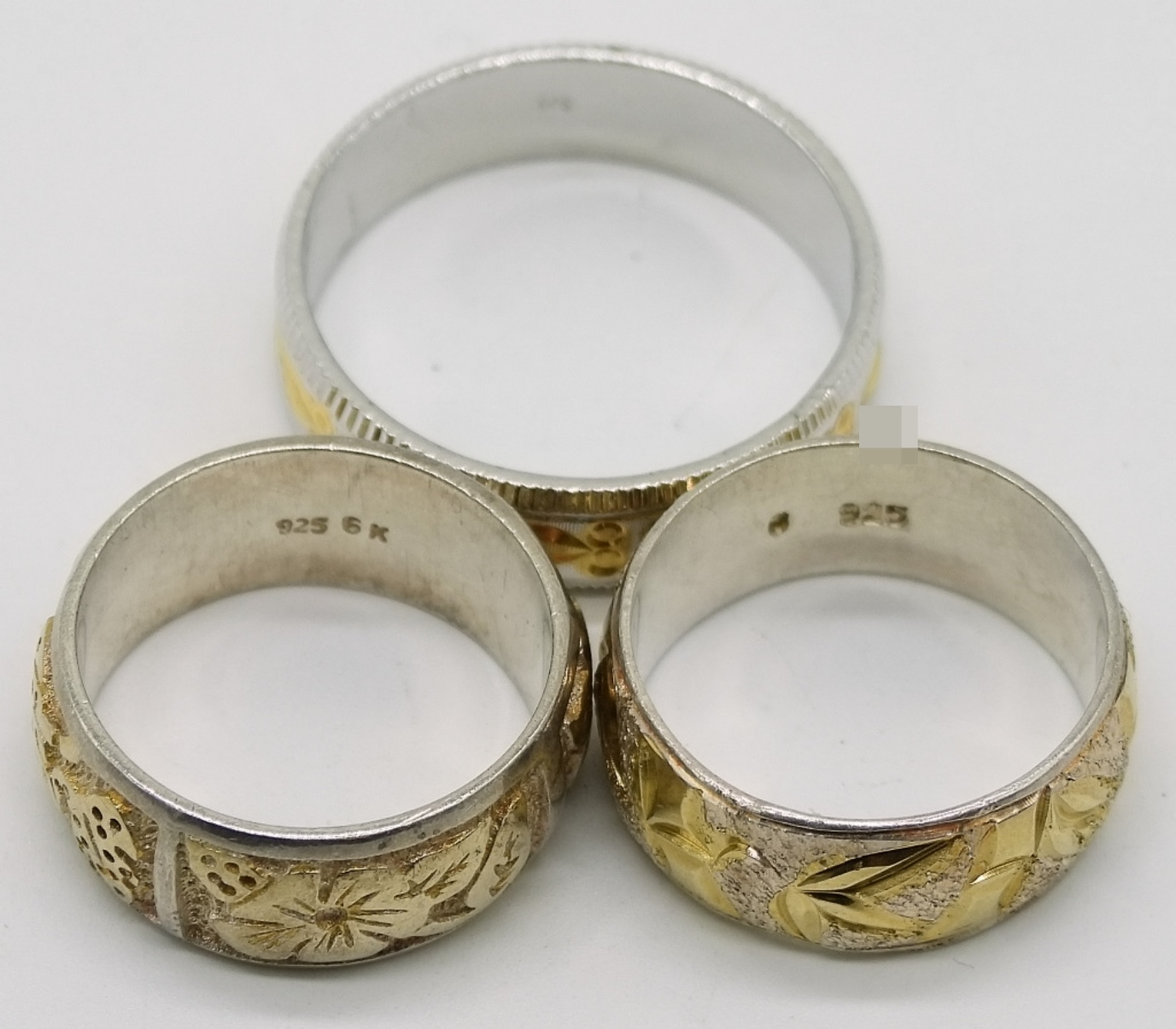 Sterling Silver Mixed Lot, Gold Accents