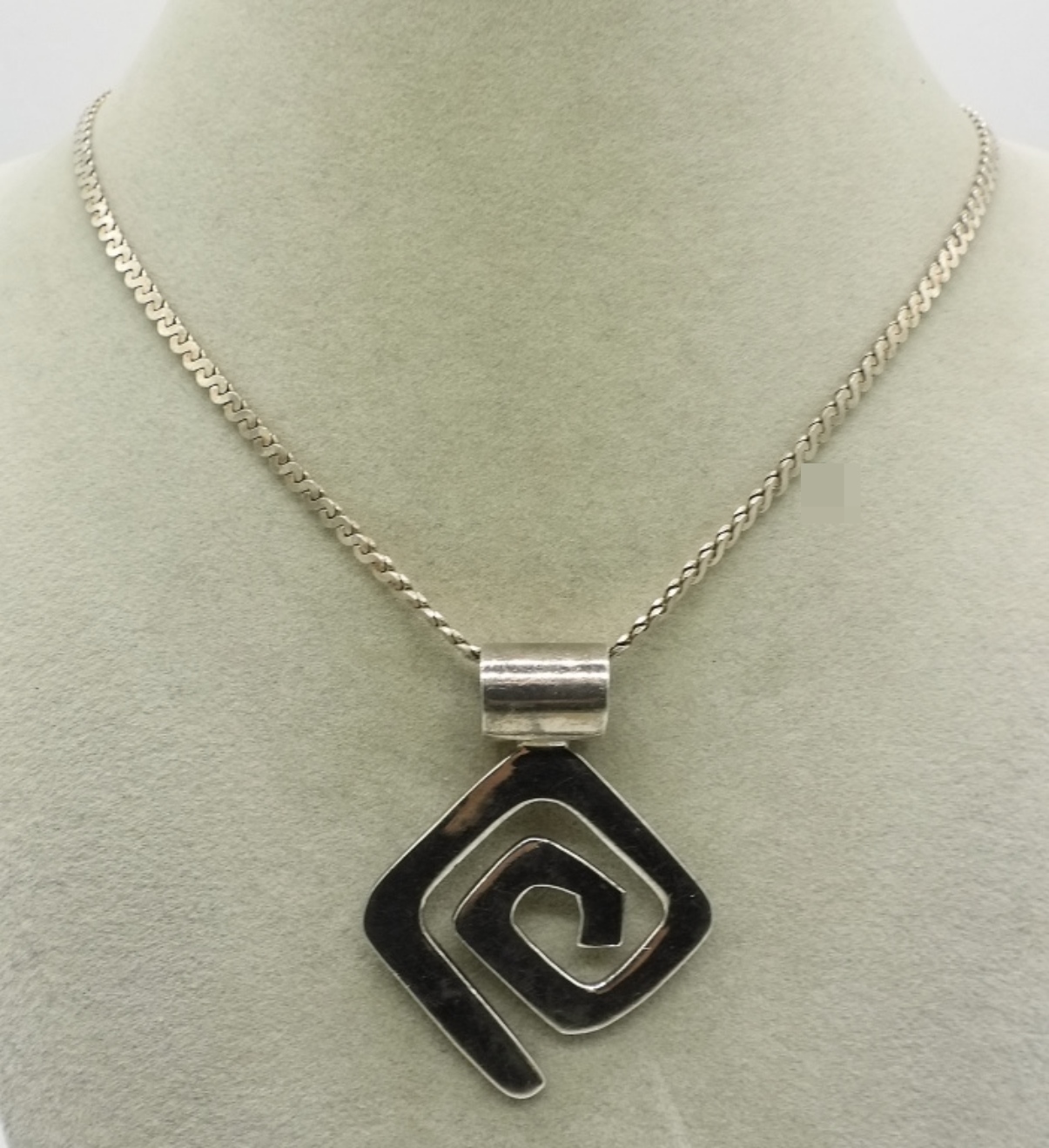 Sterling Geometric Pendant Necklace,