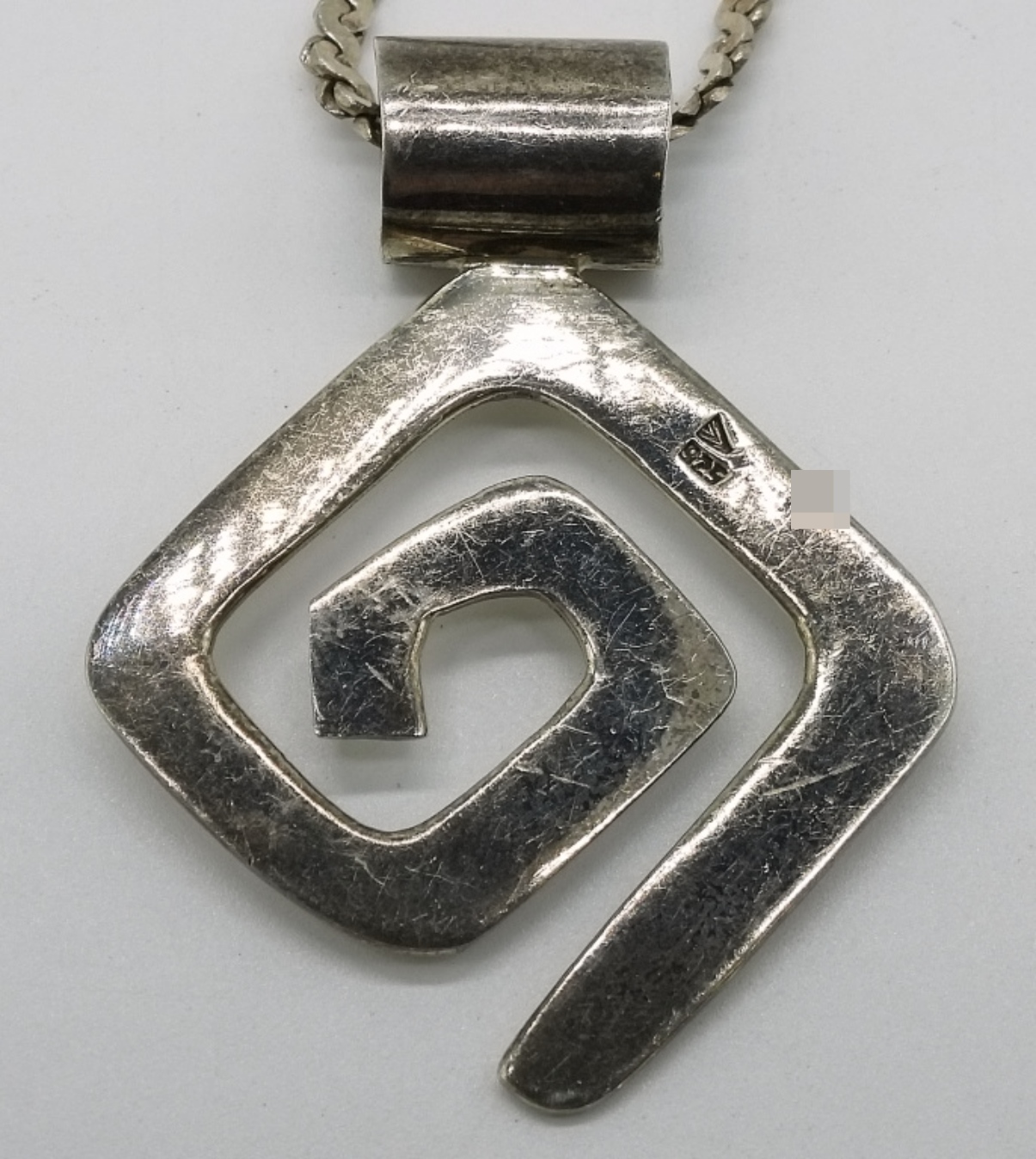Sterling Geometric Pendant Necklace,