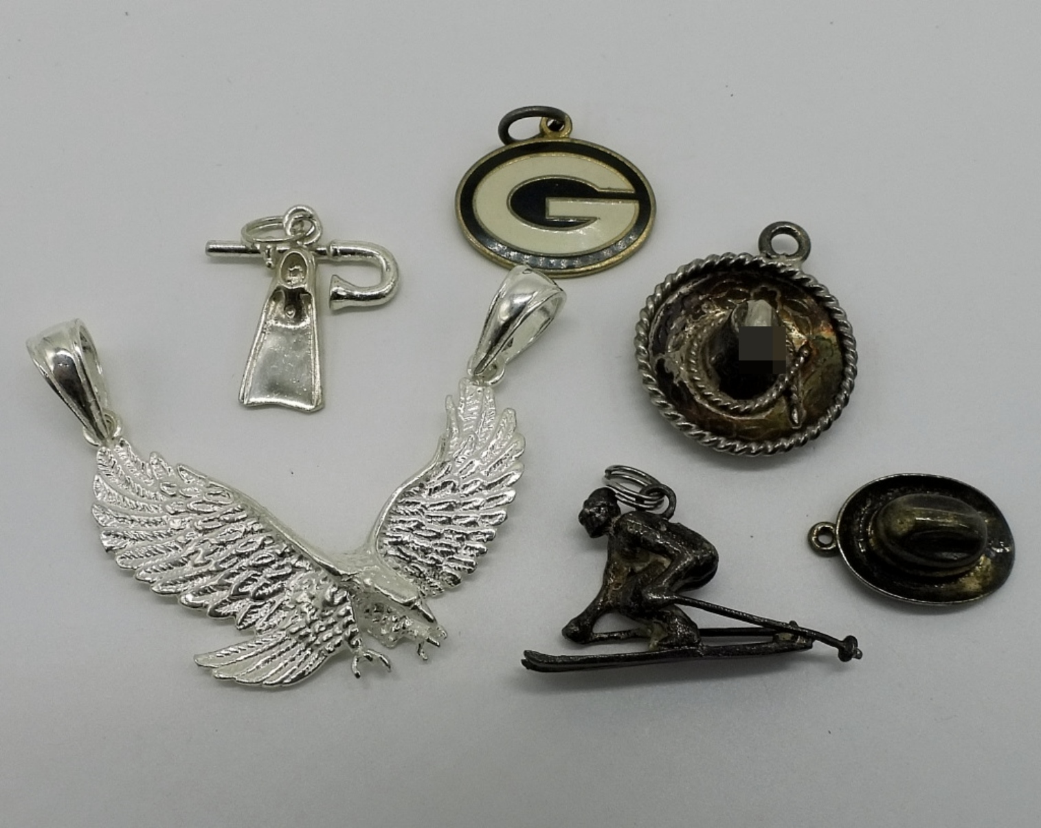 Sterling Silver Pendant Lot, 6 Pieces