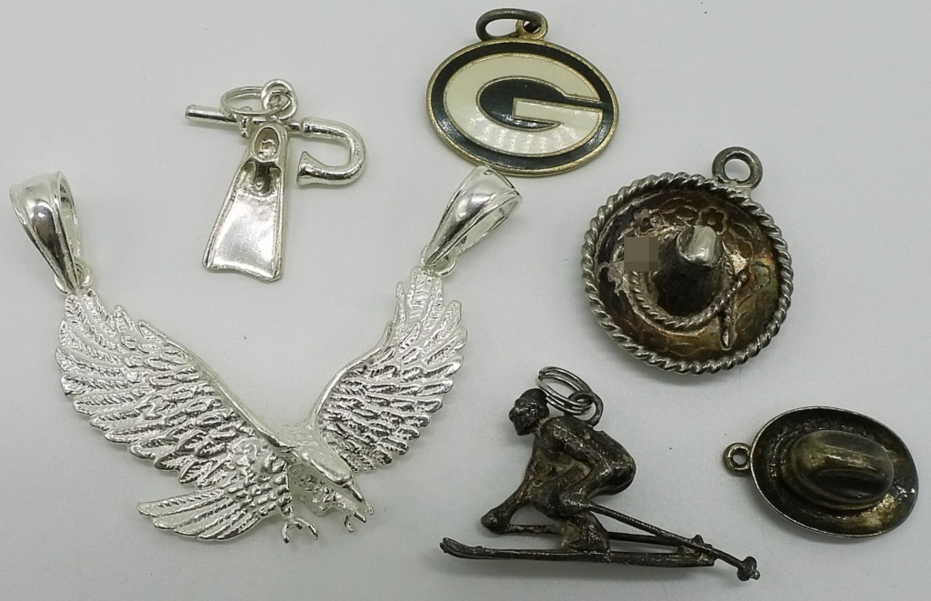 Sterling Silver Pendant Lot, 6 Pieces