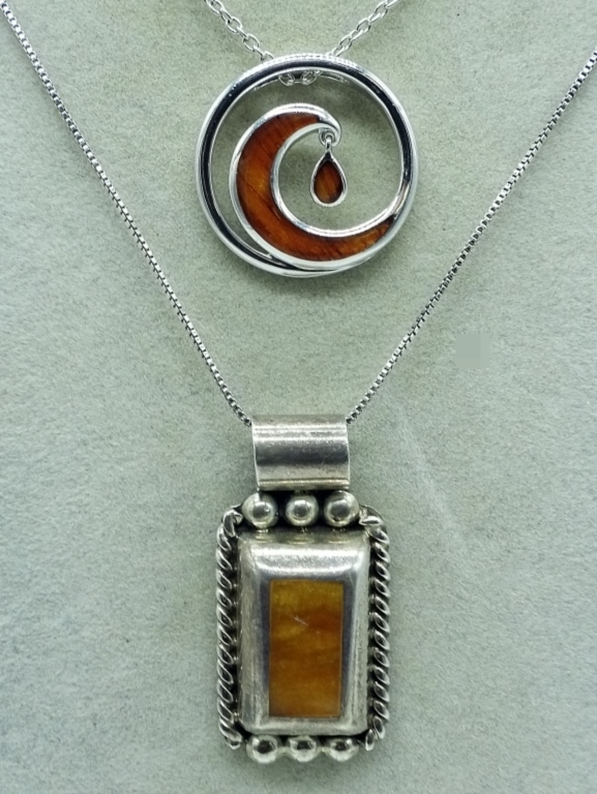 Four Sterling Gemstone Fashion Necklaces