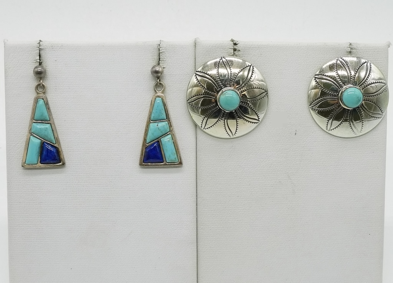 2 Pair of DTR Sterling Turquoise Earrings