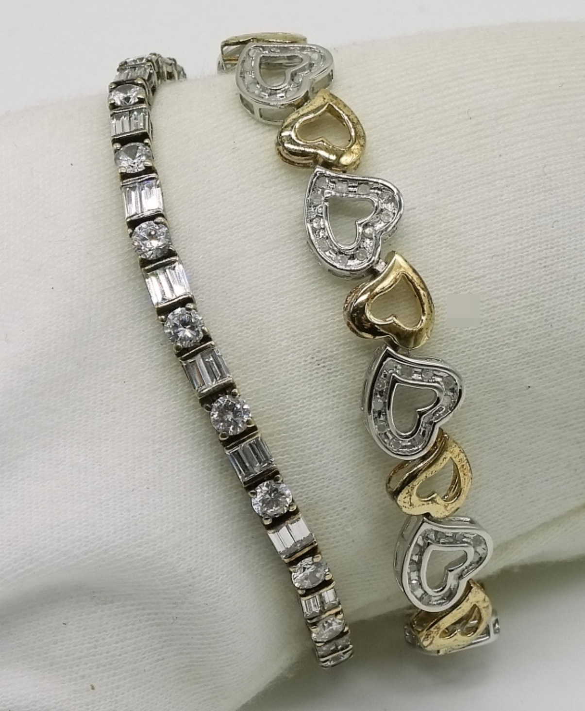 2 Sterling & Gold Toned Bracelets