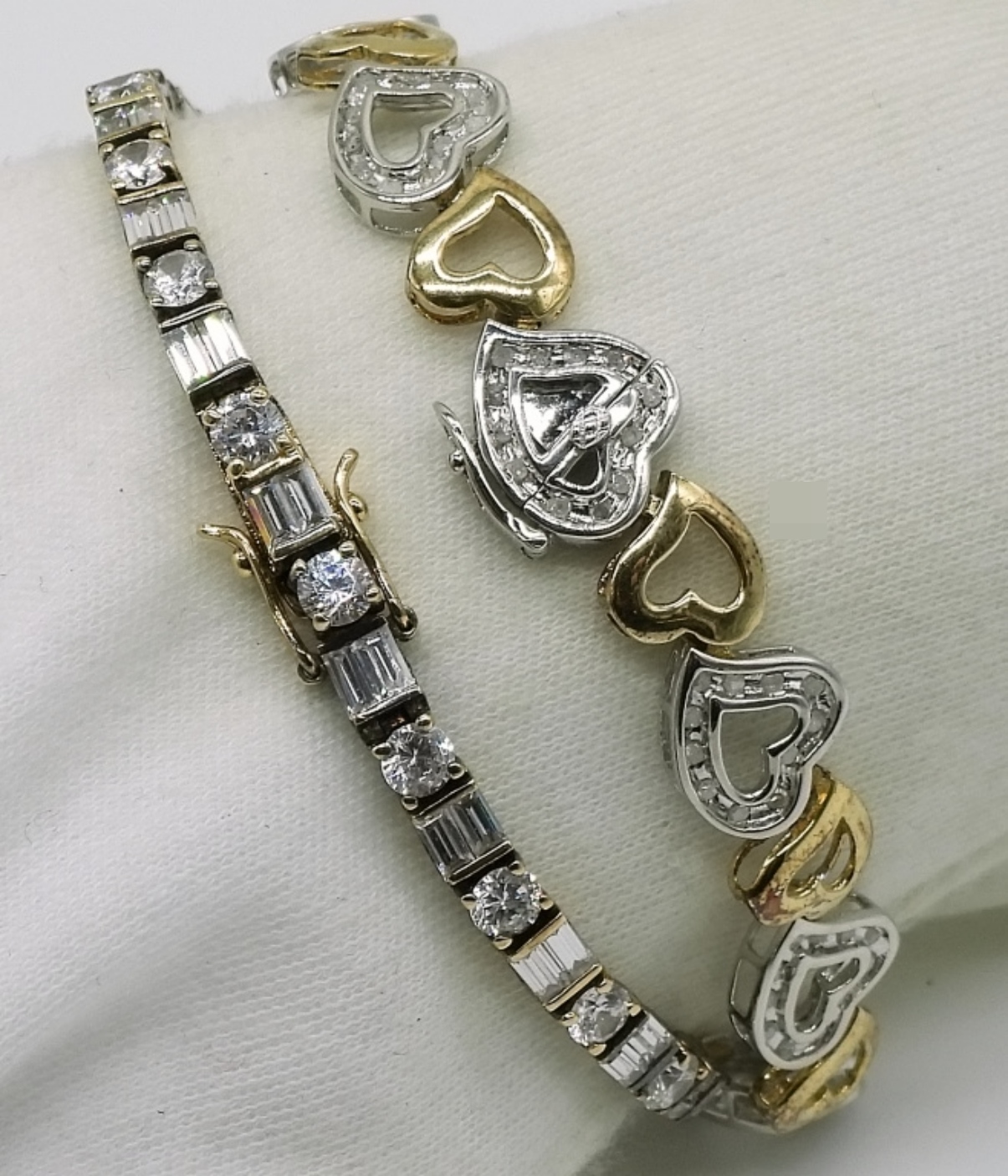 2 Sterling & Gold Toned Bracelets
