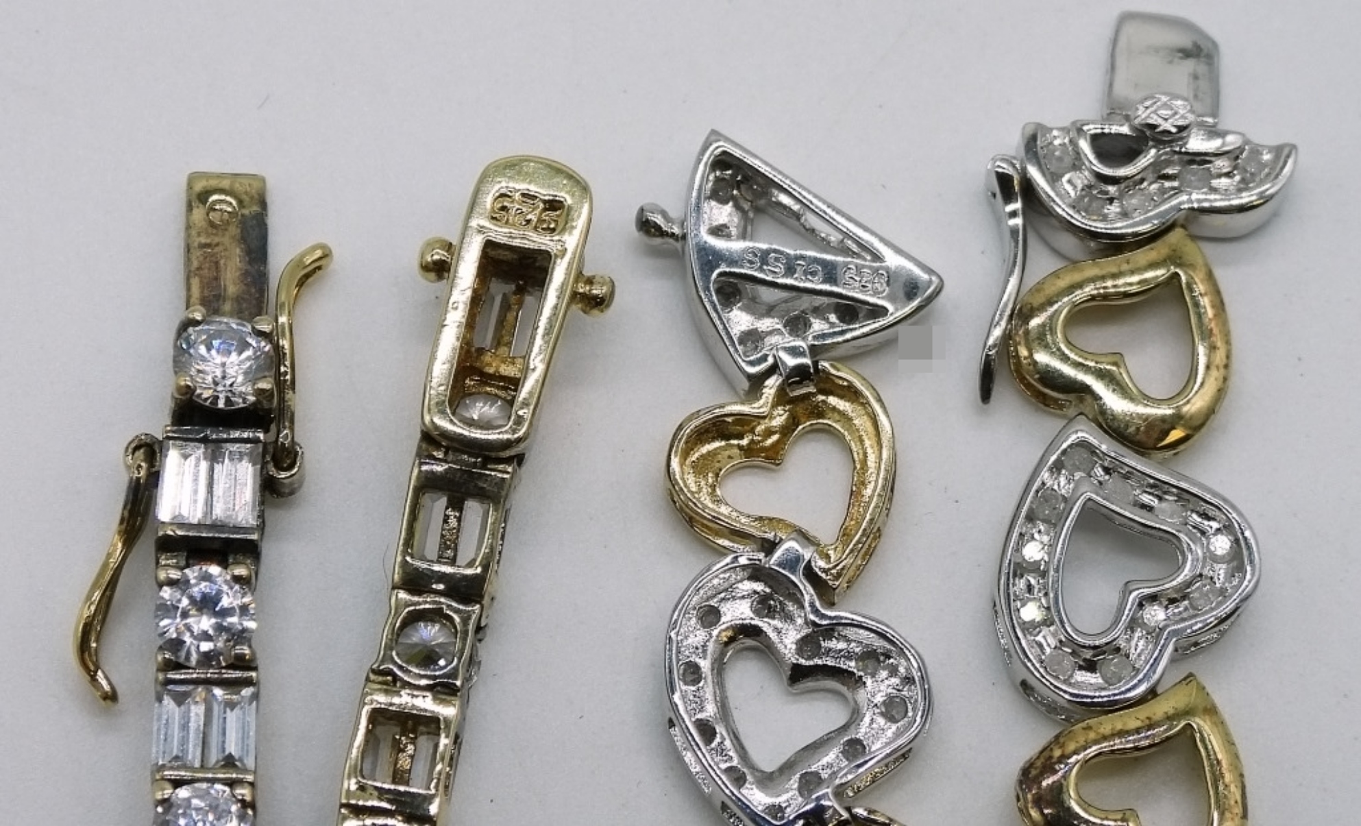 2 Sterling & Gold Toned Bracelets