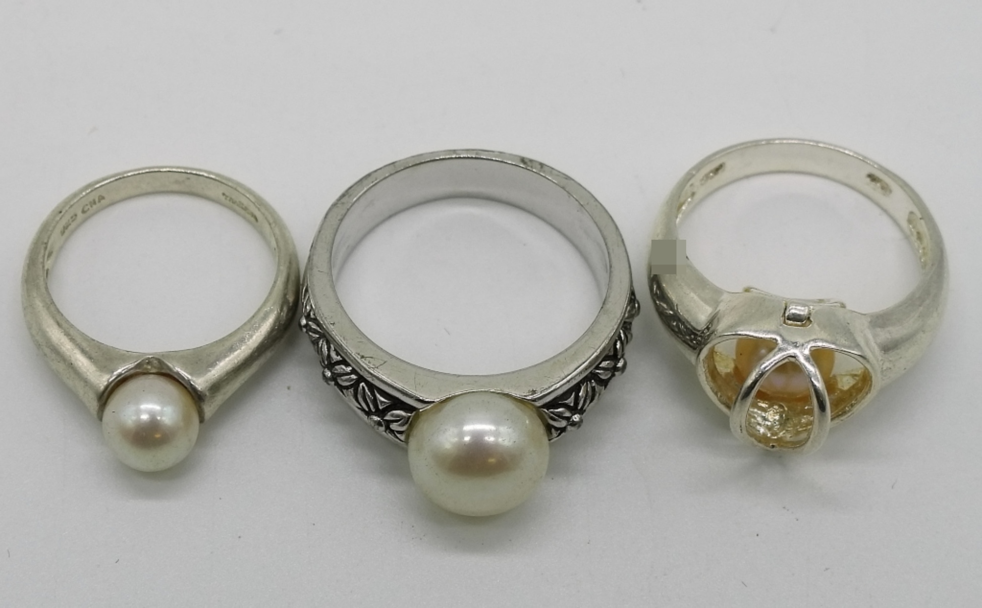 Sterling Silver Pearl Ring and Earring Set