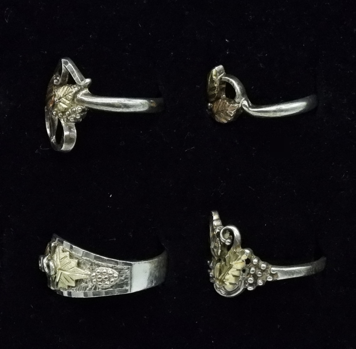 Four Sterling & 10K Rings