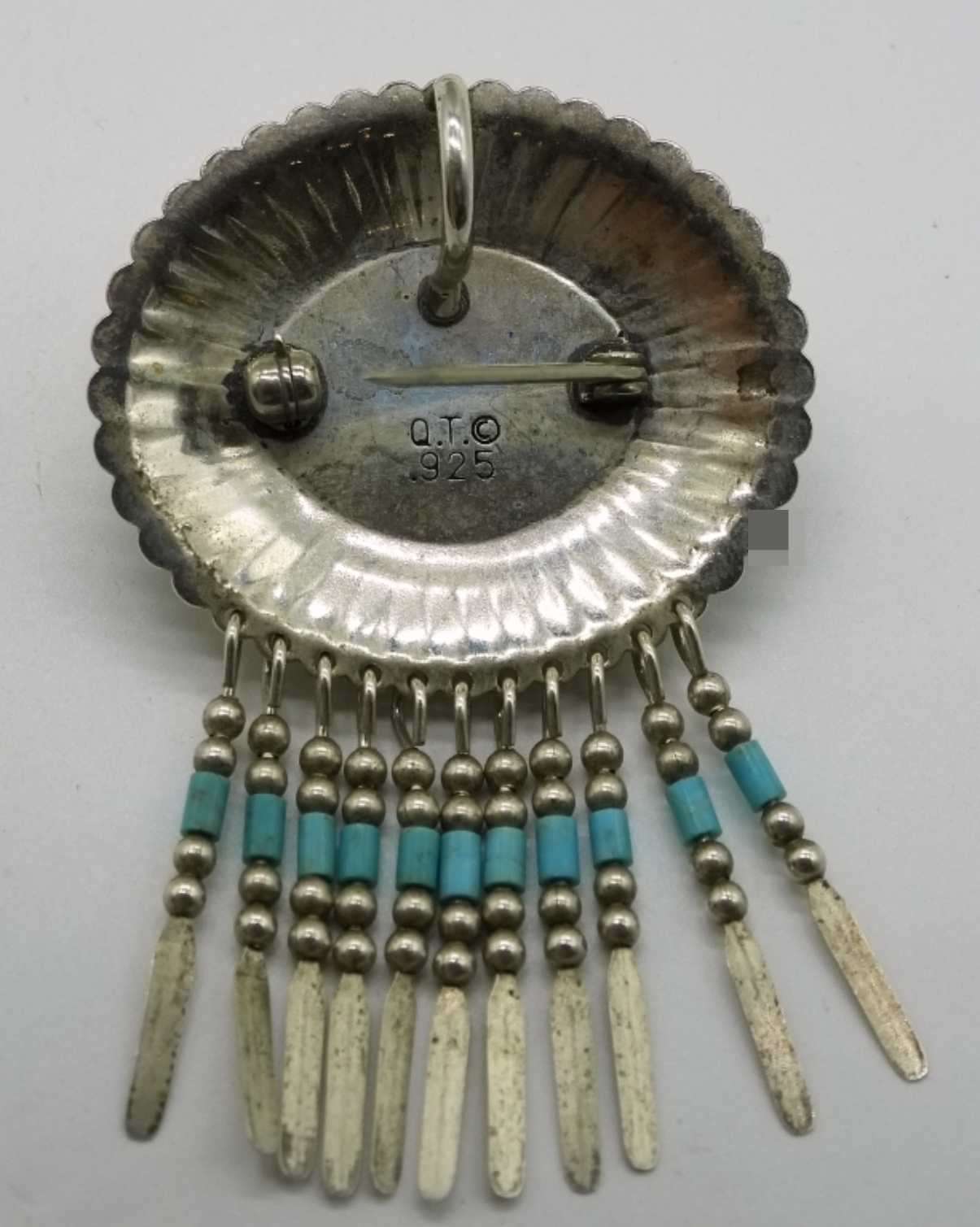 Sterling Silver Turquoise Pendant Necklace Set