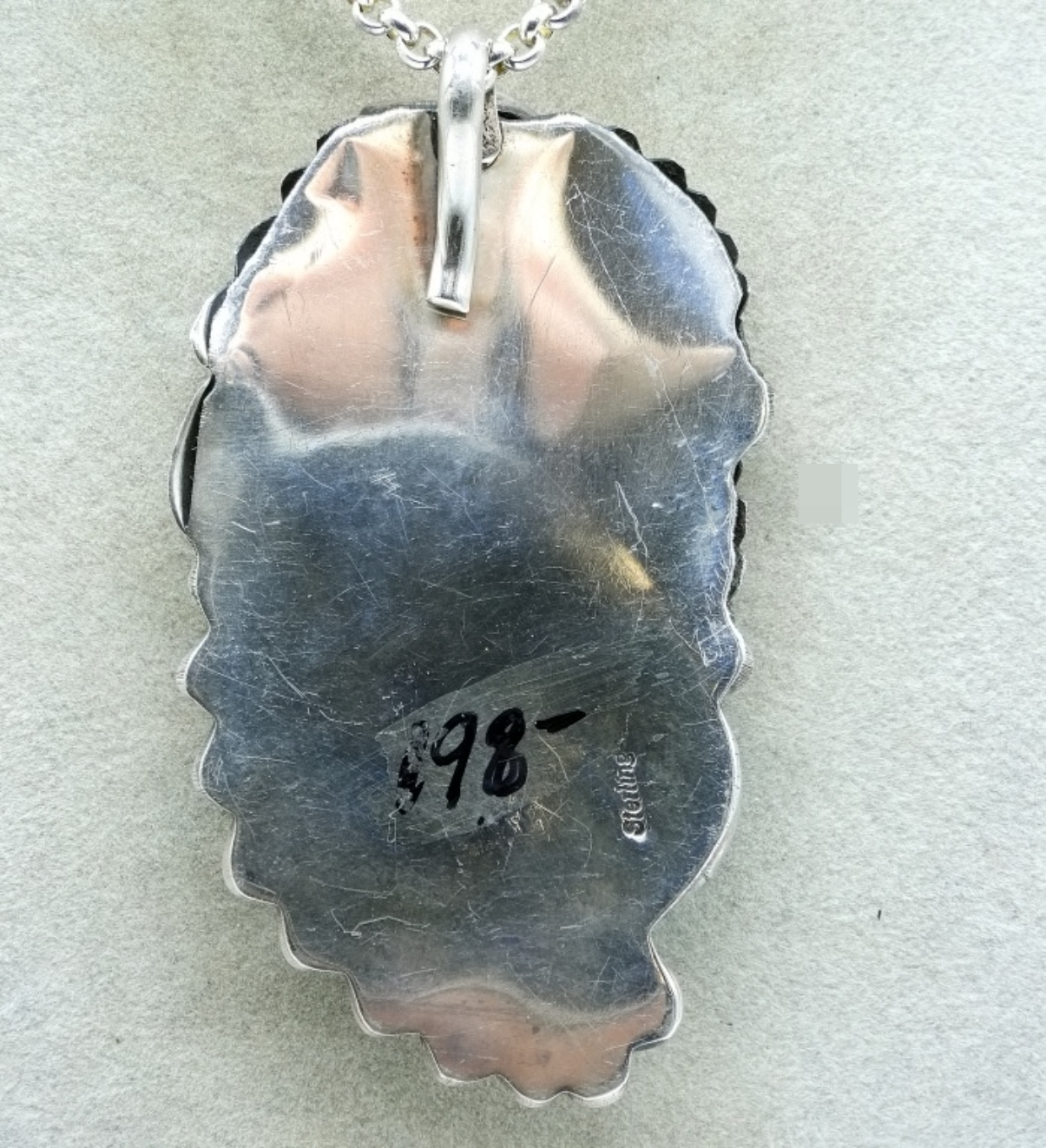 Sterling Native American Bear Claw Pendant