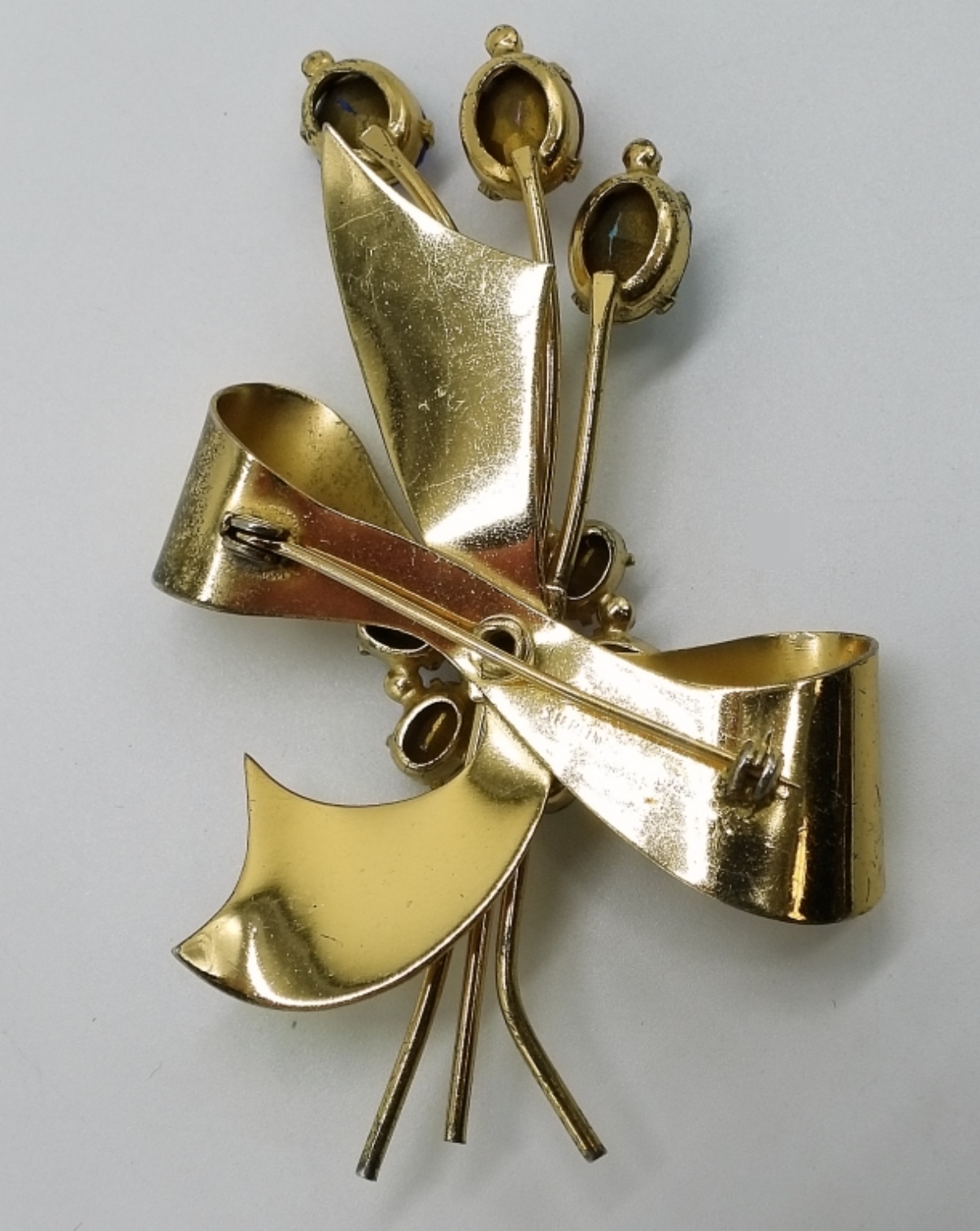 Coro Sterling Gold-Tone Rhinestone Brooch