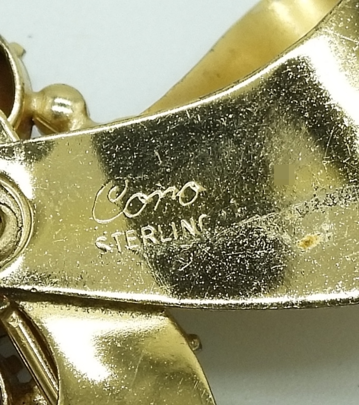 Coro Sterling Gold-Tone Rhinestone Brooch