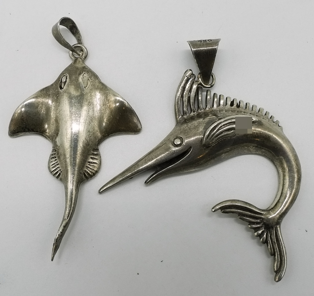 Sterling Silver Swordfish & Stingray Pendants