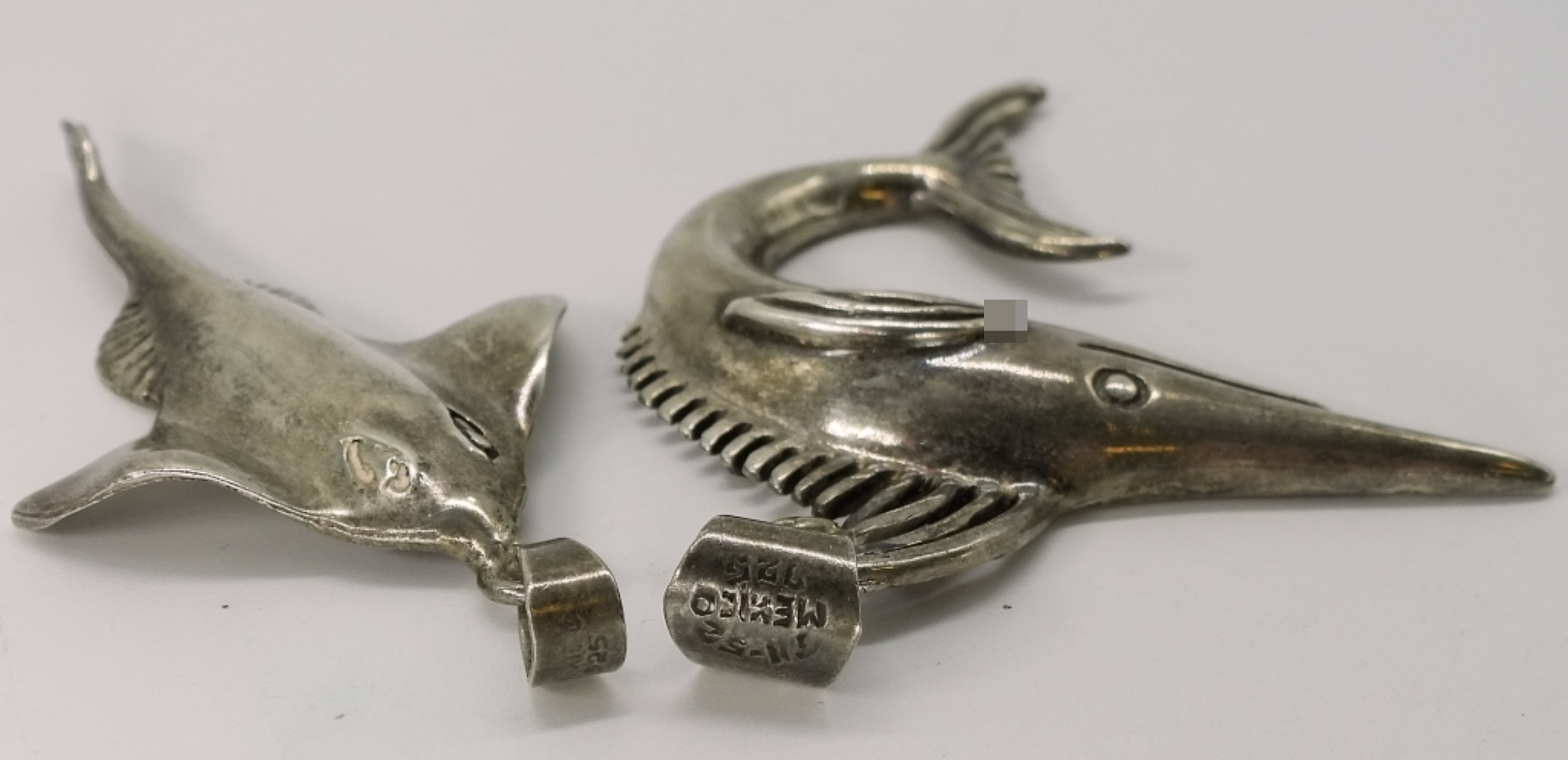 Sterling Silver Swordfish & Stingray Pendants