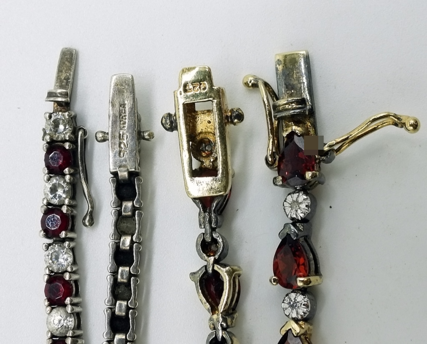 2 Sterling Garnet Bracelets