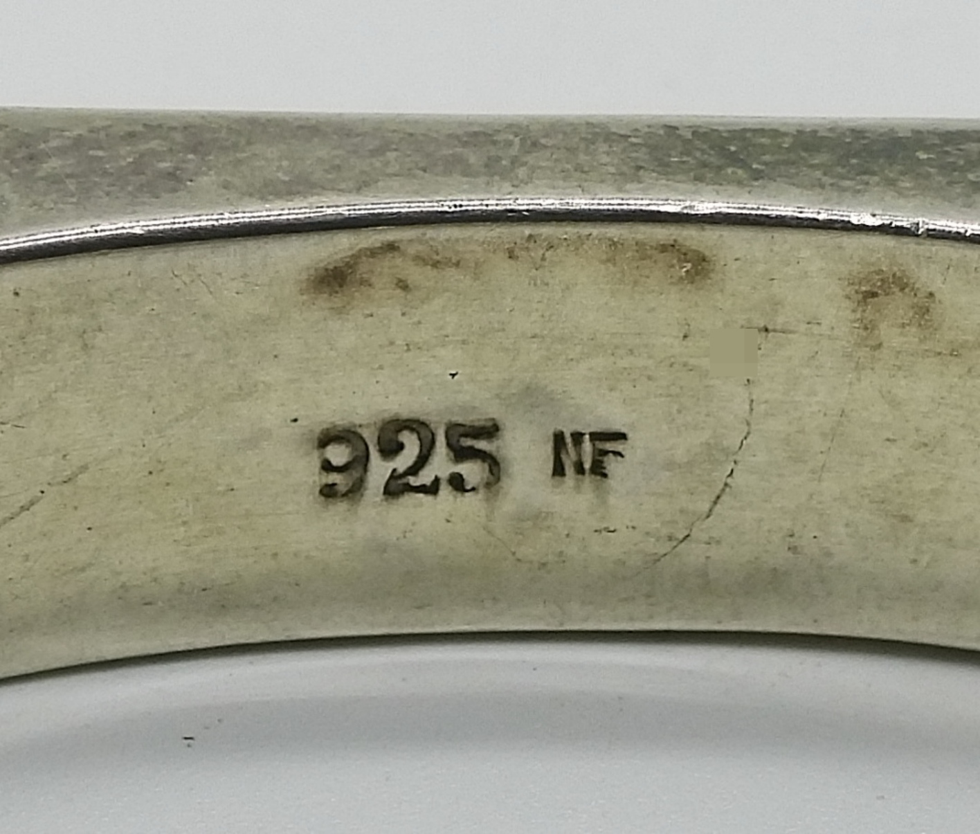 Sterling Silver Hinged Bracelet, Etched Design