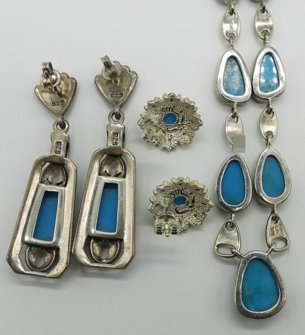 Sterling Turquoise Necklace and Earrings