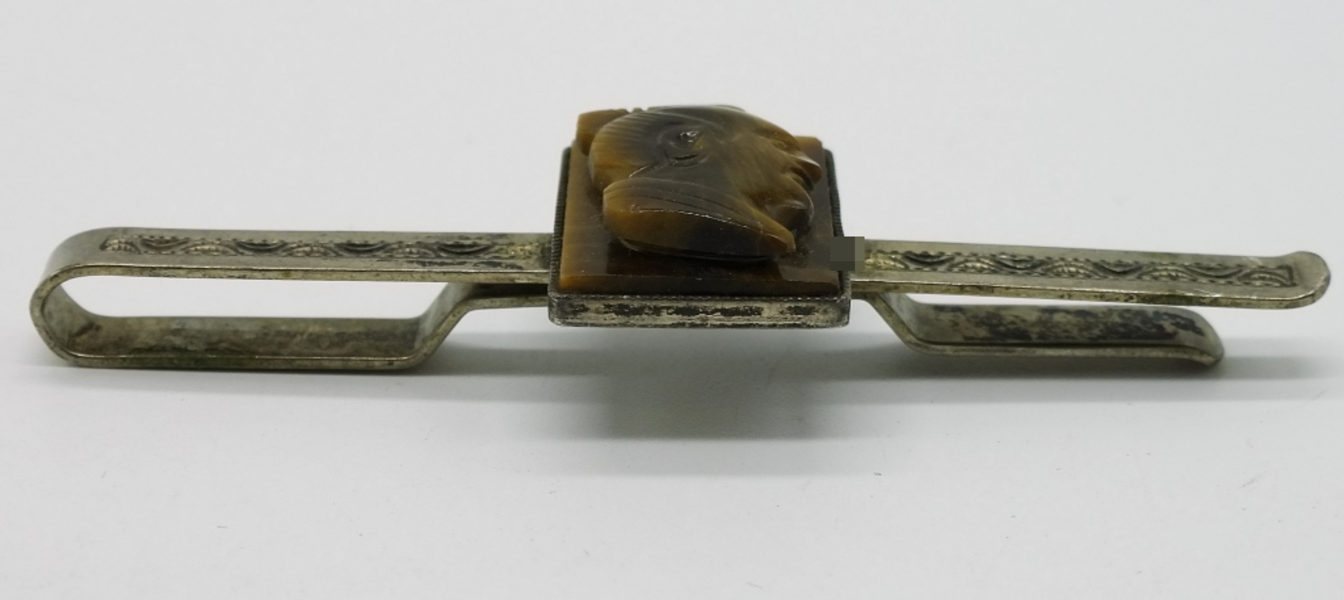 Sterling Tiger's Eye Earrings & Tie Clip