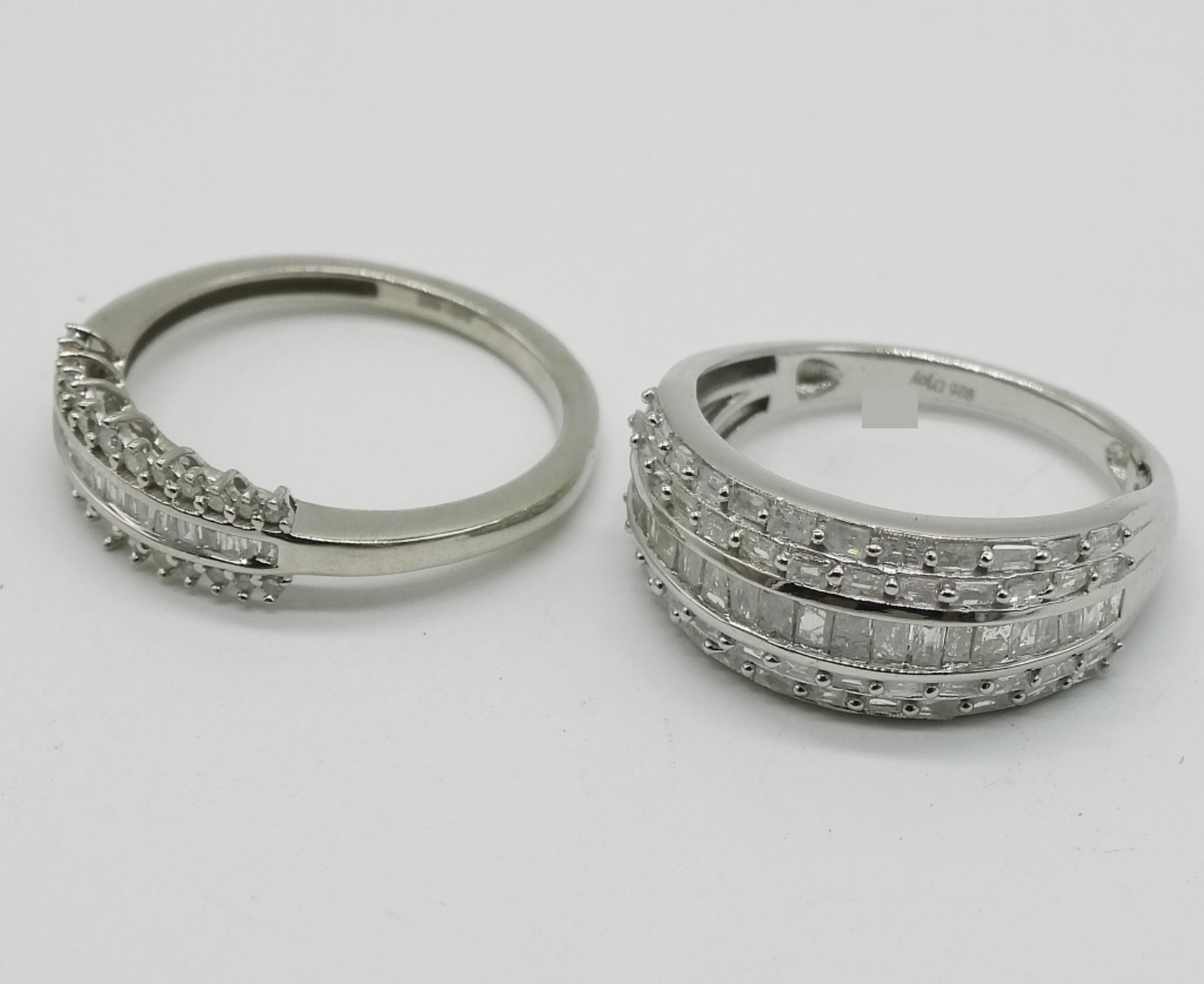 Sterling Silver Diamond Pendant & Rings