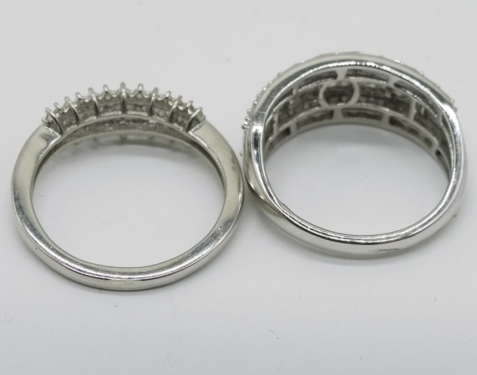Sterling Silver Diamond Pendant & Rings