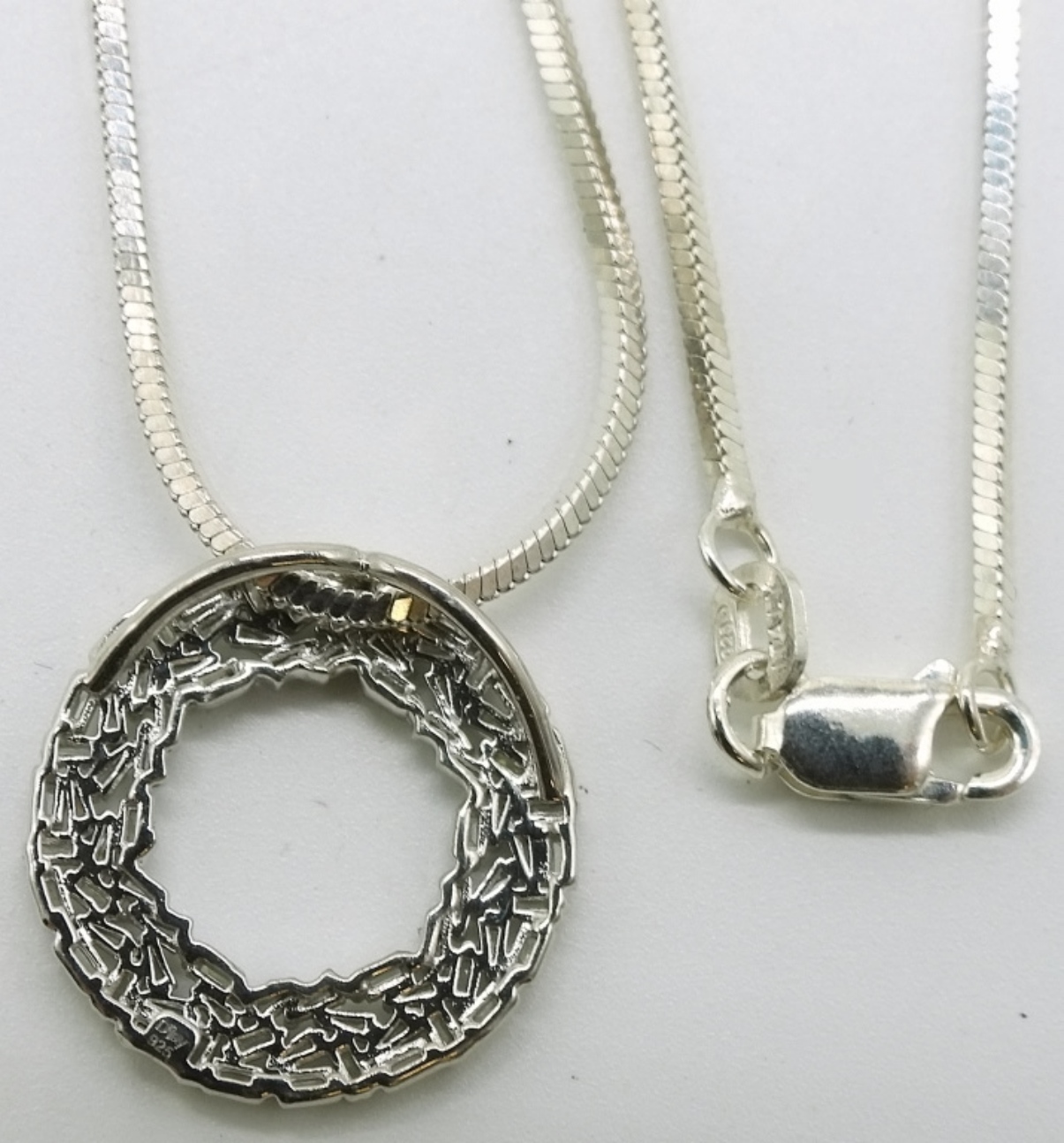 Sterling Silver Diamond Pendant & Rings