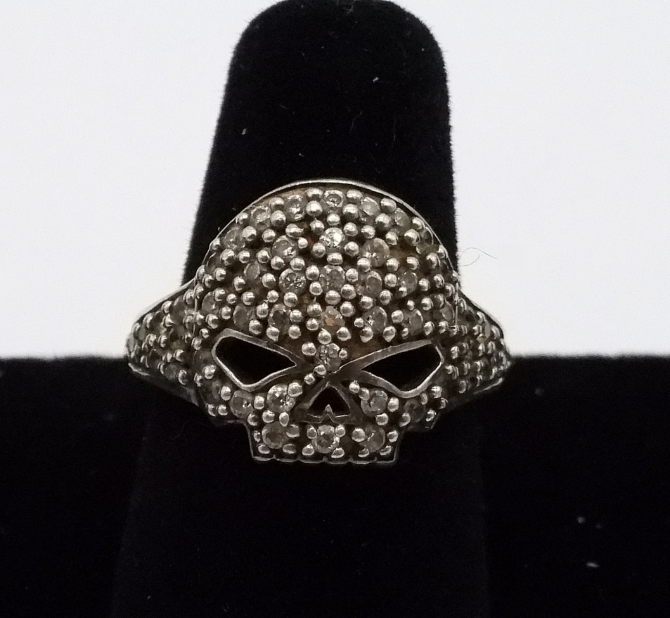 Sterling Harley-Davidson Skull Ring, Size 6