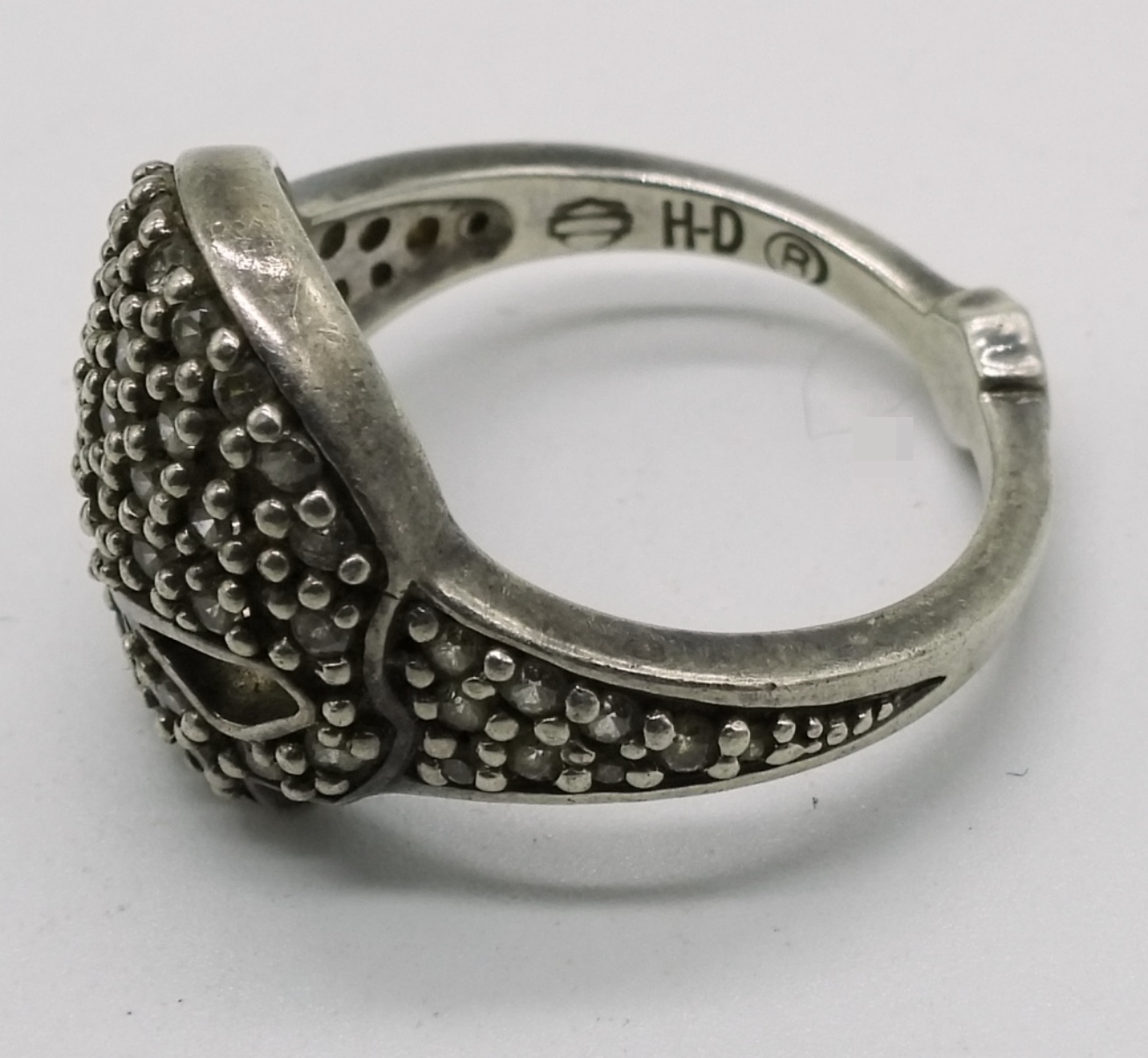 Sterling Harley-Davidson Skull Ring, Size 6
