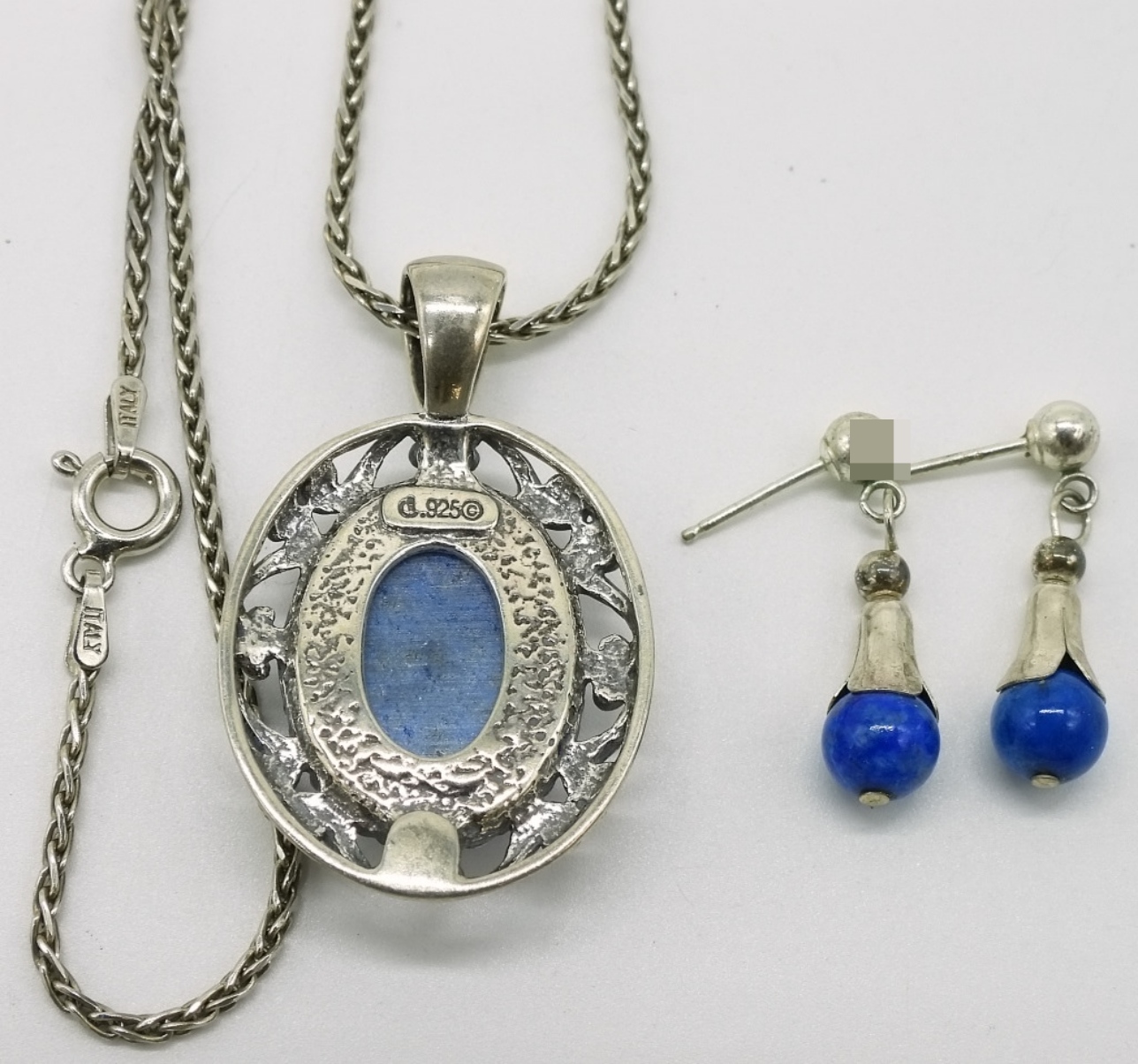 Carolyn Pollack Sterling Blue Stone Necklace