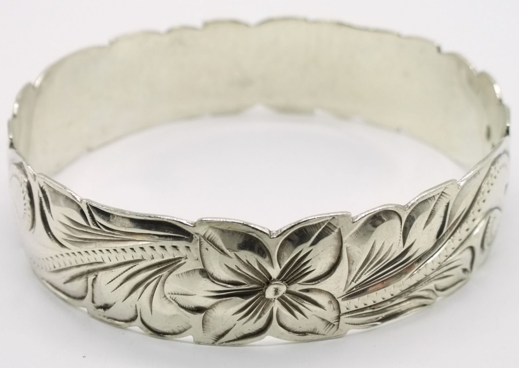 Sterling Silver Floral Cuff Bracelet