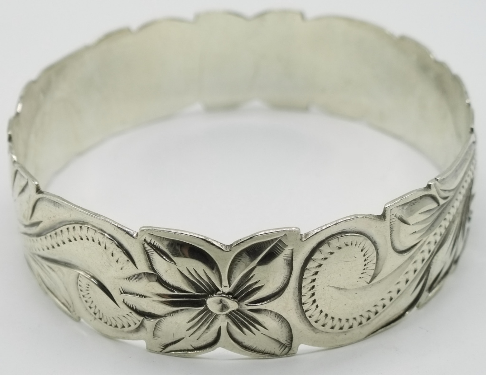 Sterling Silver Floral Cuff Bracelet