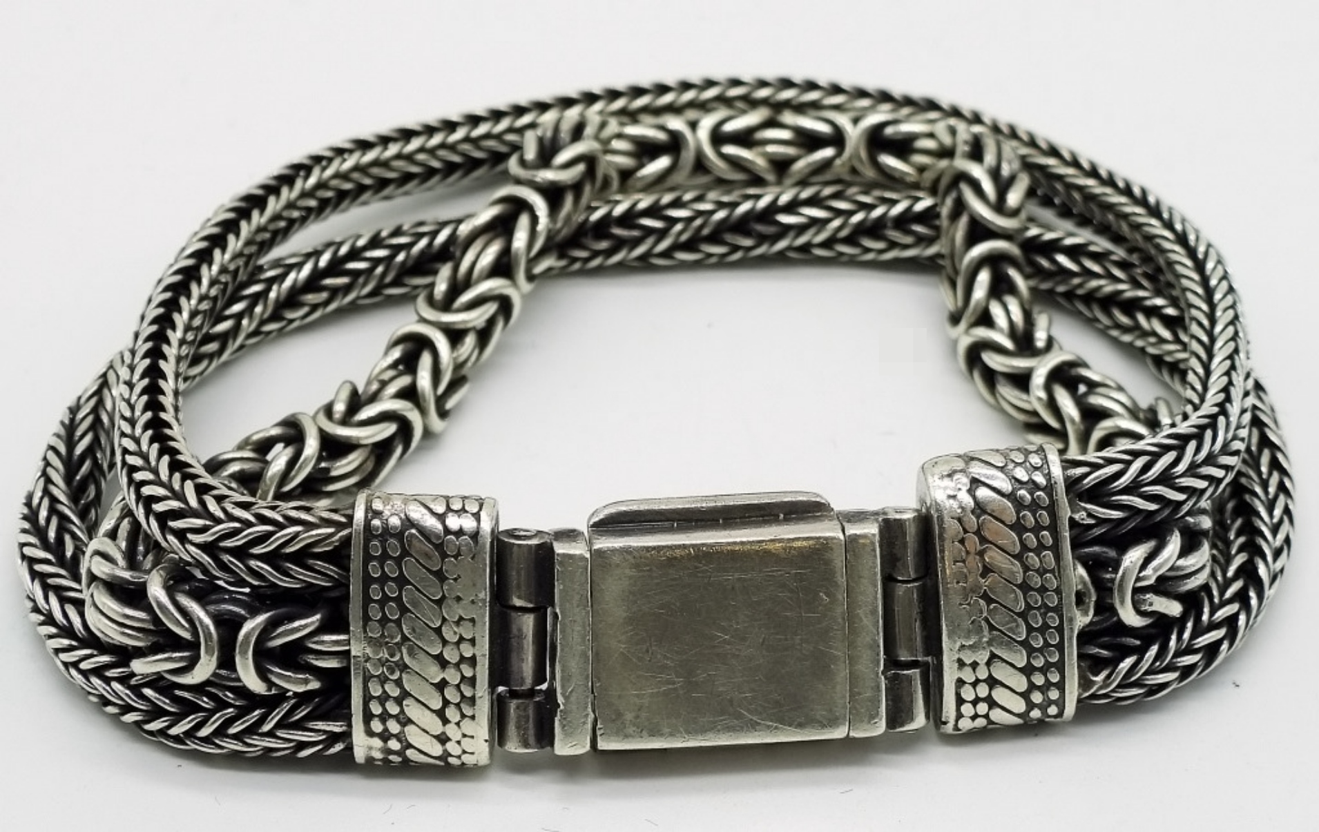 Sterling Silver 3-Strand Bracelet, Marked 950
