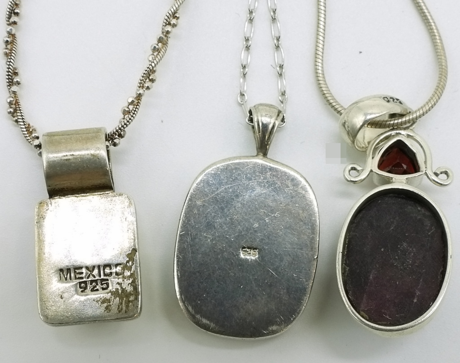 3 Sterling Gemstone Necklaces