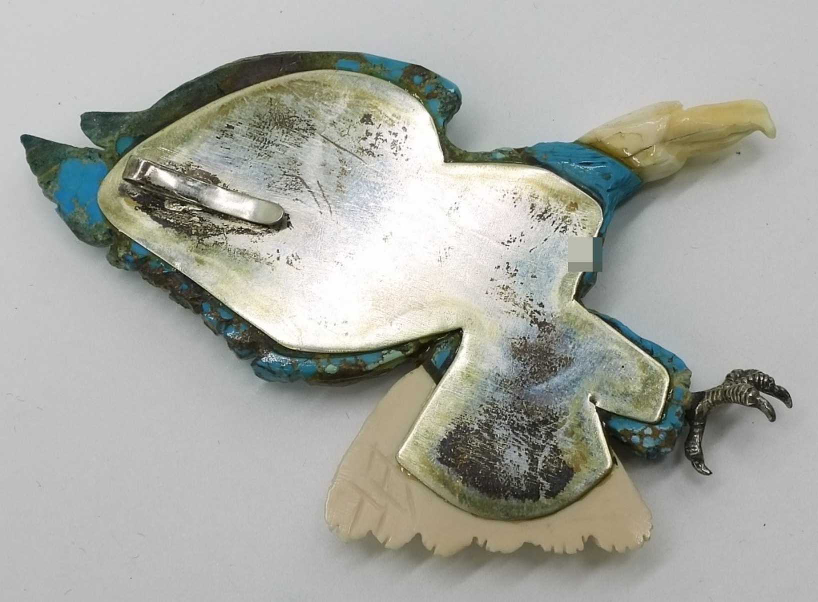 Sterling Turquoise Eagle Pendant