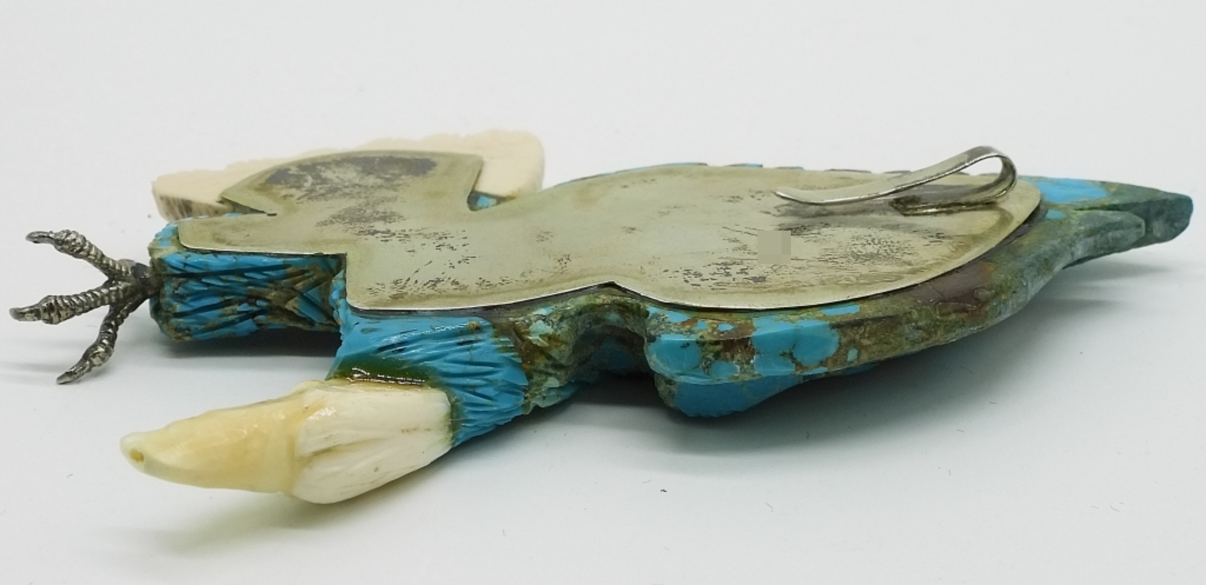 Sterling Turquoise Eagle Pendant