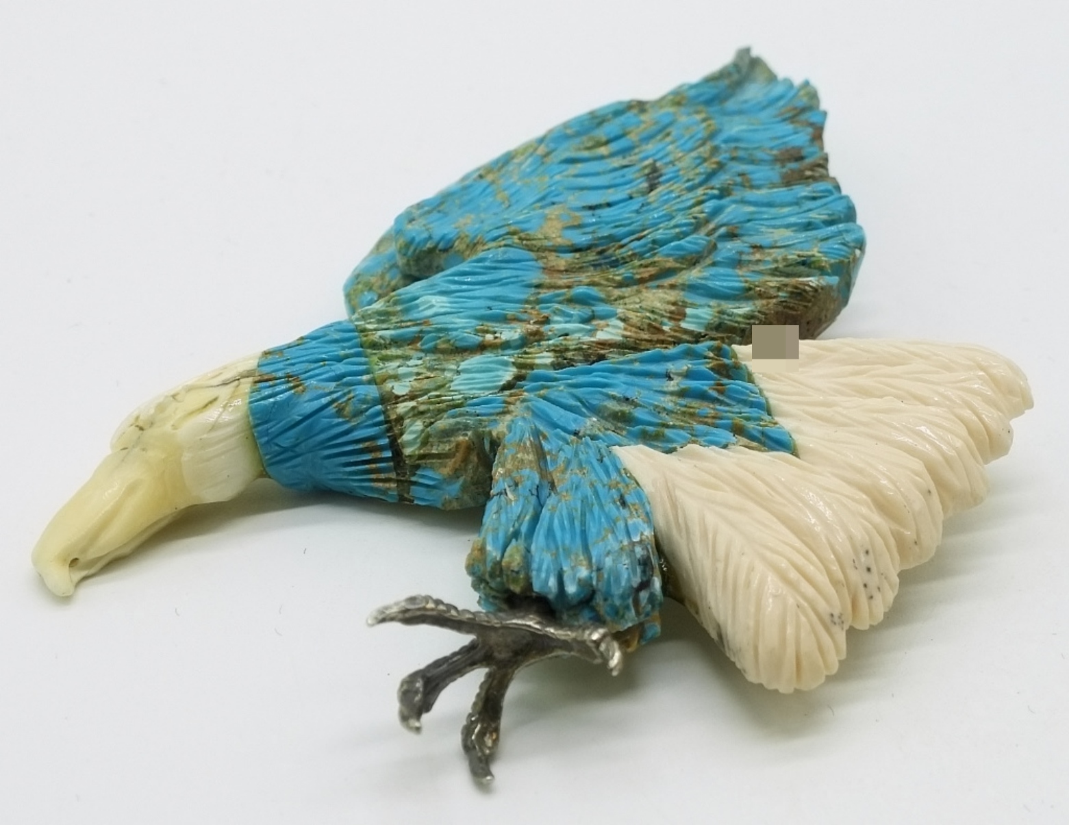 Sterling Turquoise Eagle Pendant
