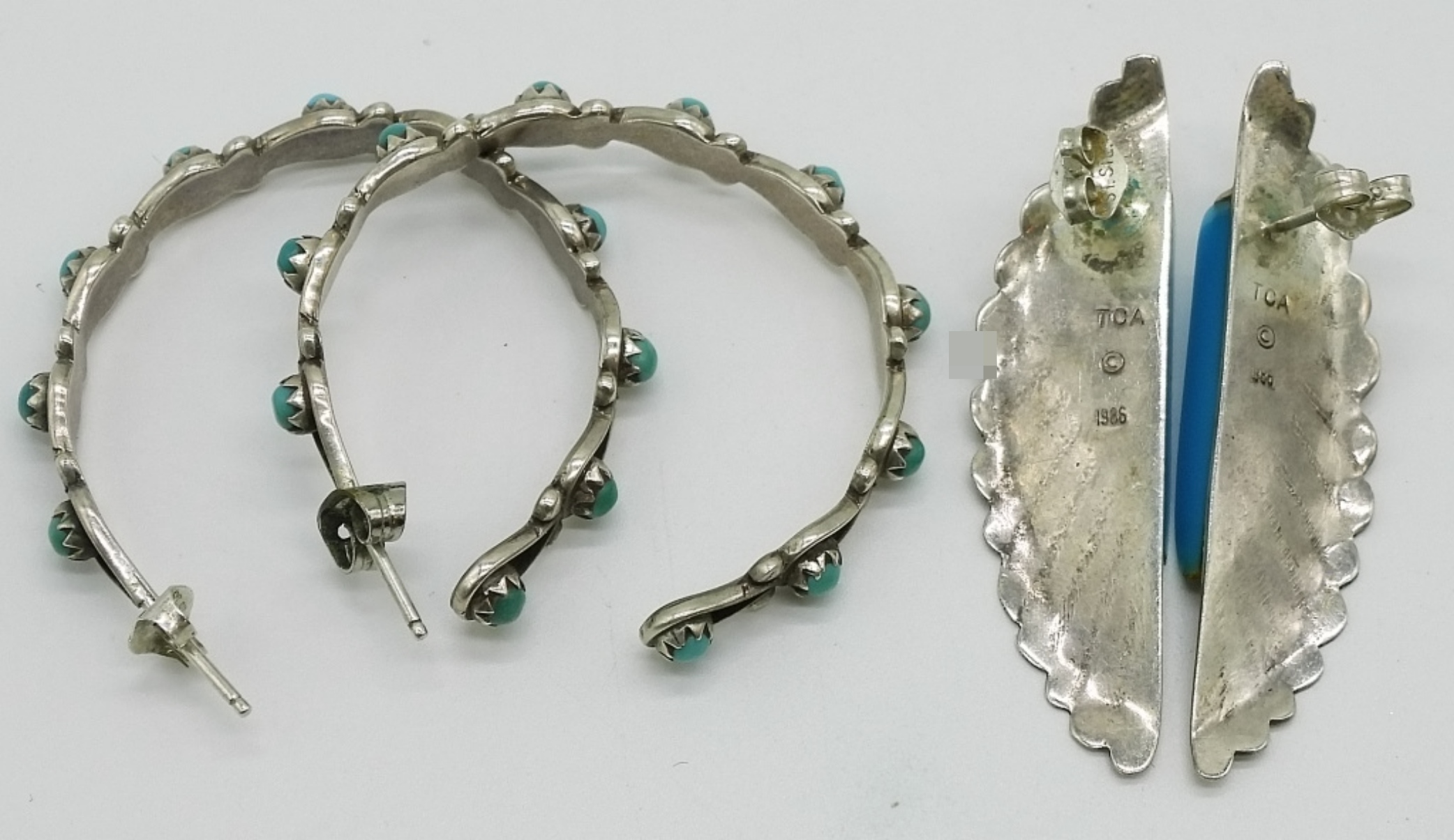 Turquoise Sterling Jewelry Lot, 4 Pieces