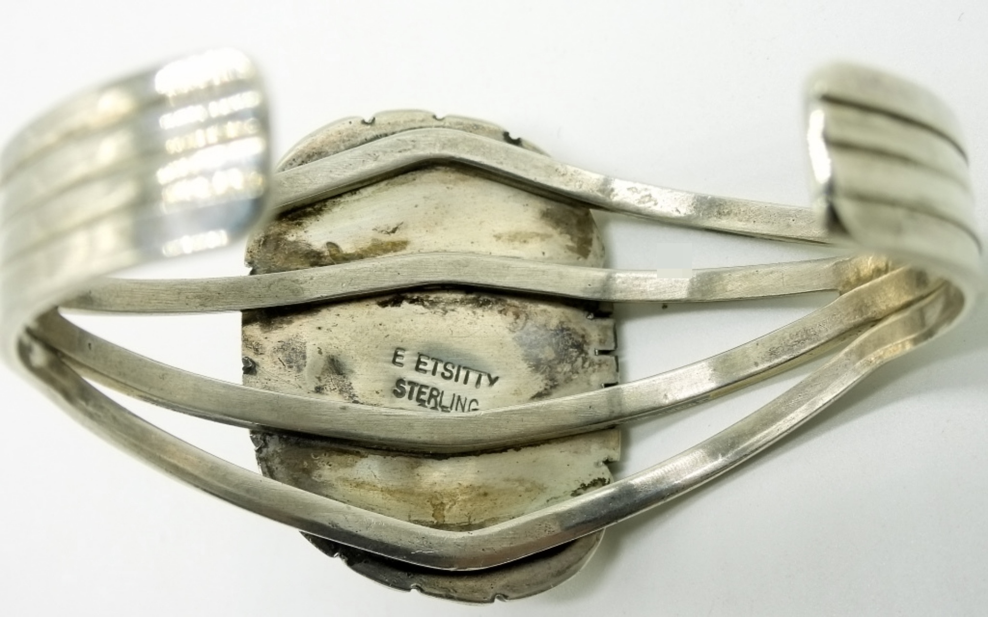 E. Etsitty Sterling Turquoise Cuff Bracelet