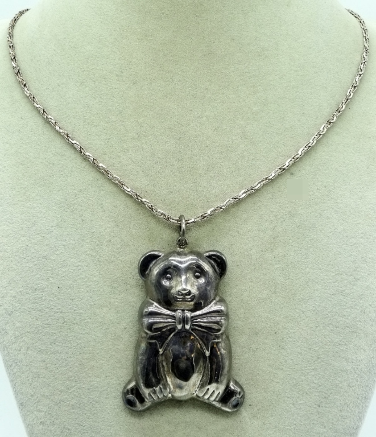 Sterling Teddy Bear Pendant & Chain